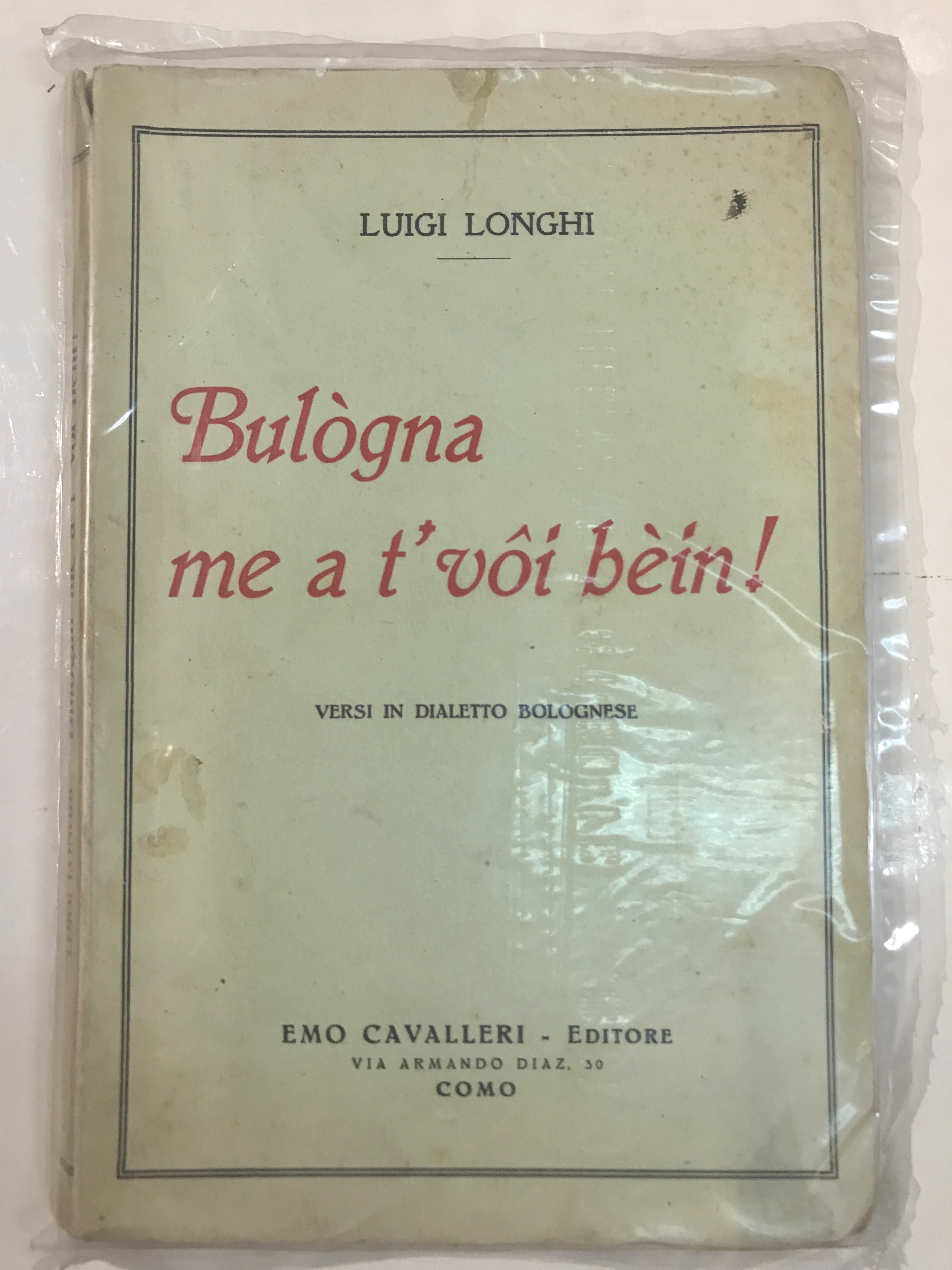 BULOGNA ME A T' VOI BEIN ! , VERSI IN …
