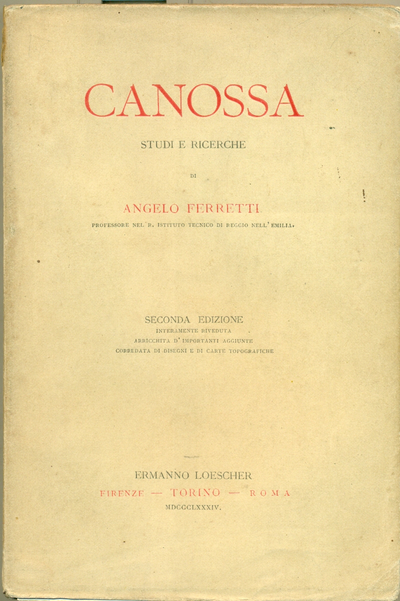 CANOSSA: STUDI E RICERCHE.