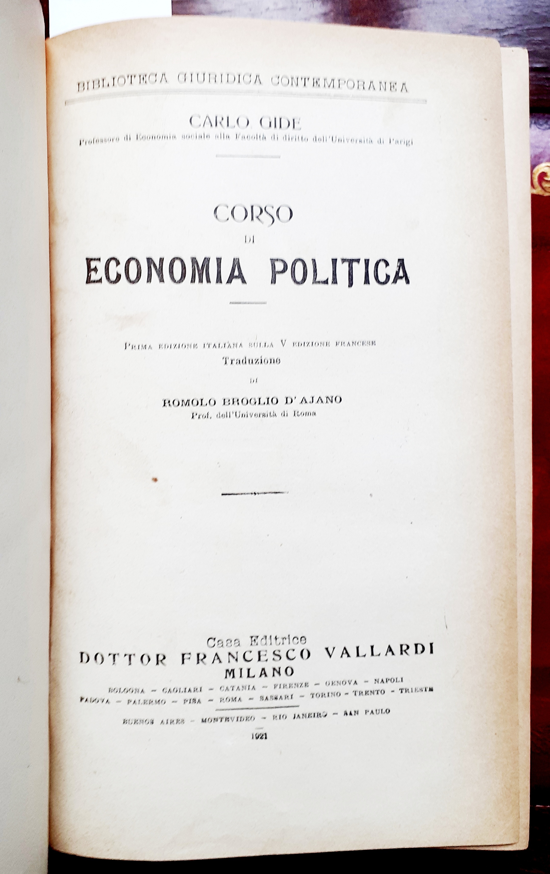 CORSO DI ECONOMIA POLITICA.