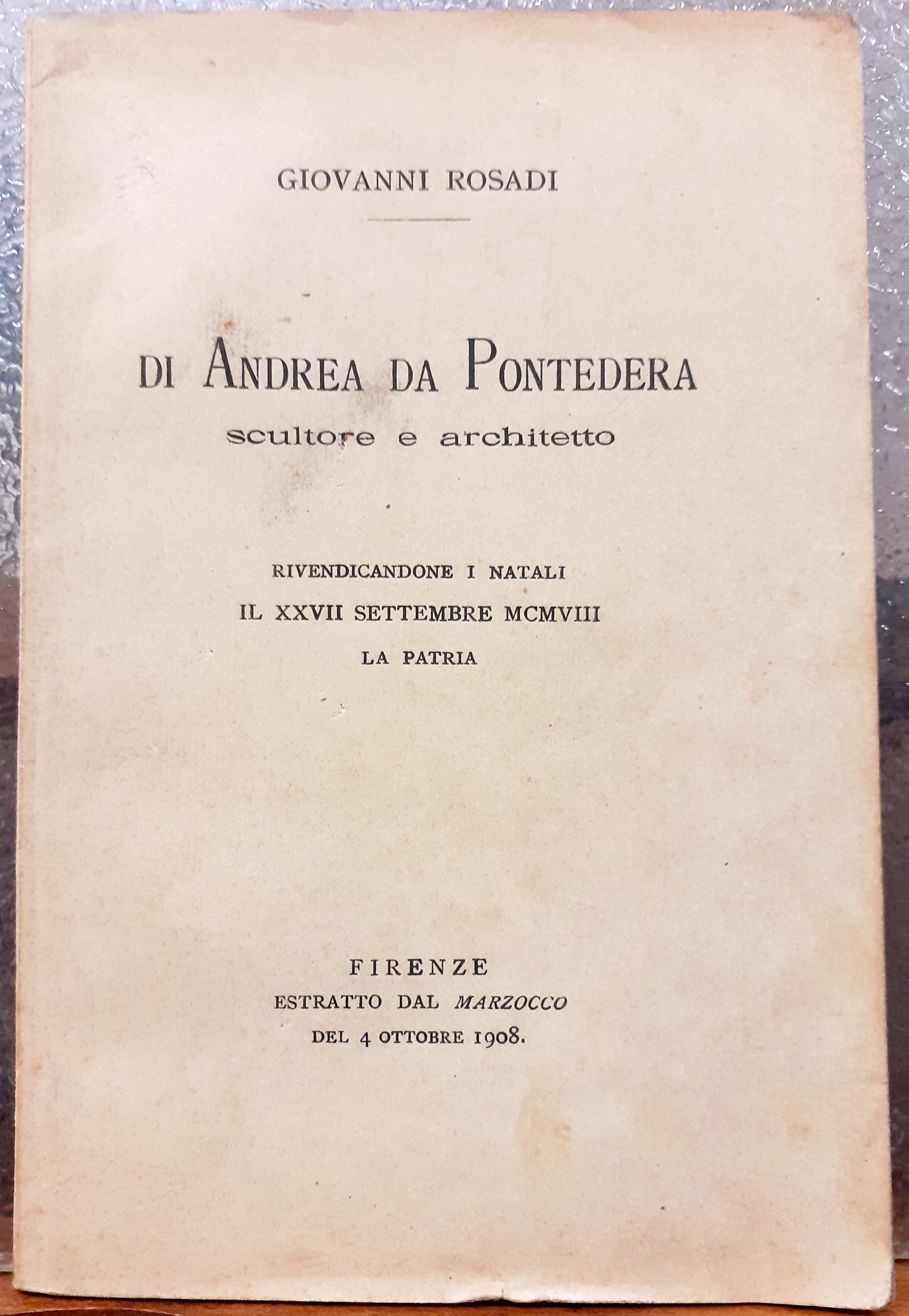 DI ANDREA DA PONTEDERA SCULTORE E ARCHITETTO.,