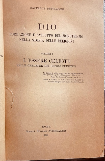 DIO: FORMAZIONE E SVILUPPO DEL MONOTEISMO NELLA STORIA DELLE RELIGIONI. …