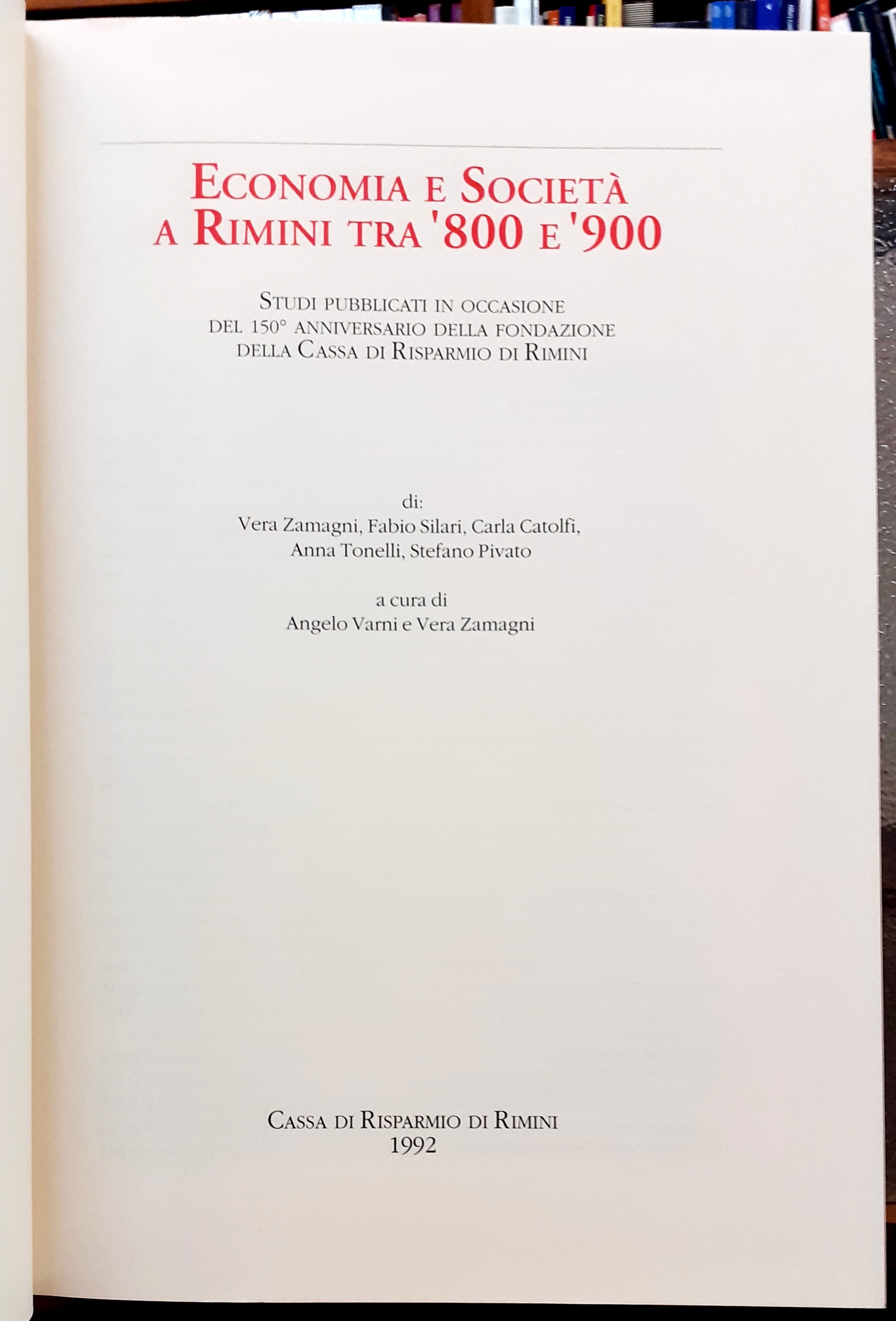 ECONOMIA E SOCIETA' A RIMINI TRA '800 E '900. Studi …