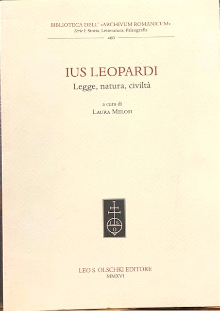 IUS LEOPARDI, LEGGE, NATURA, CIVILTA'.