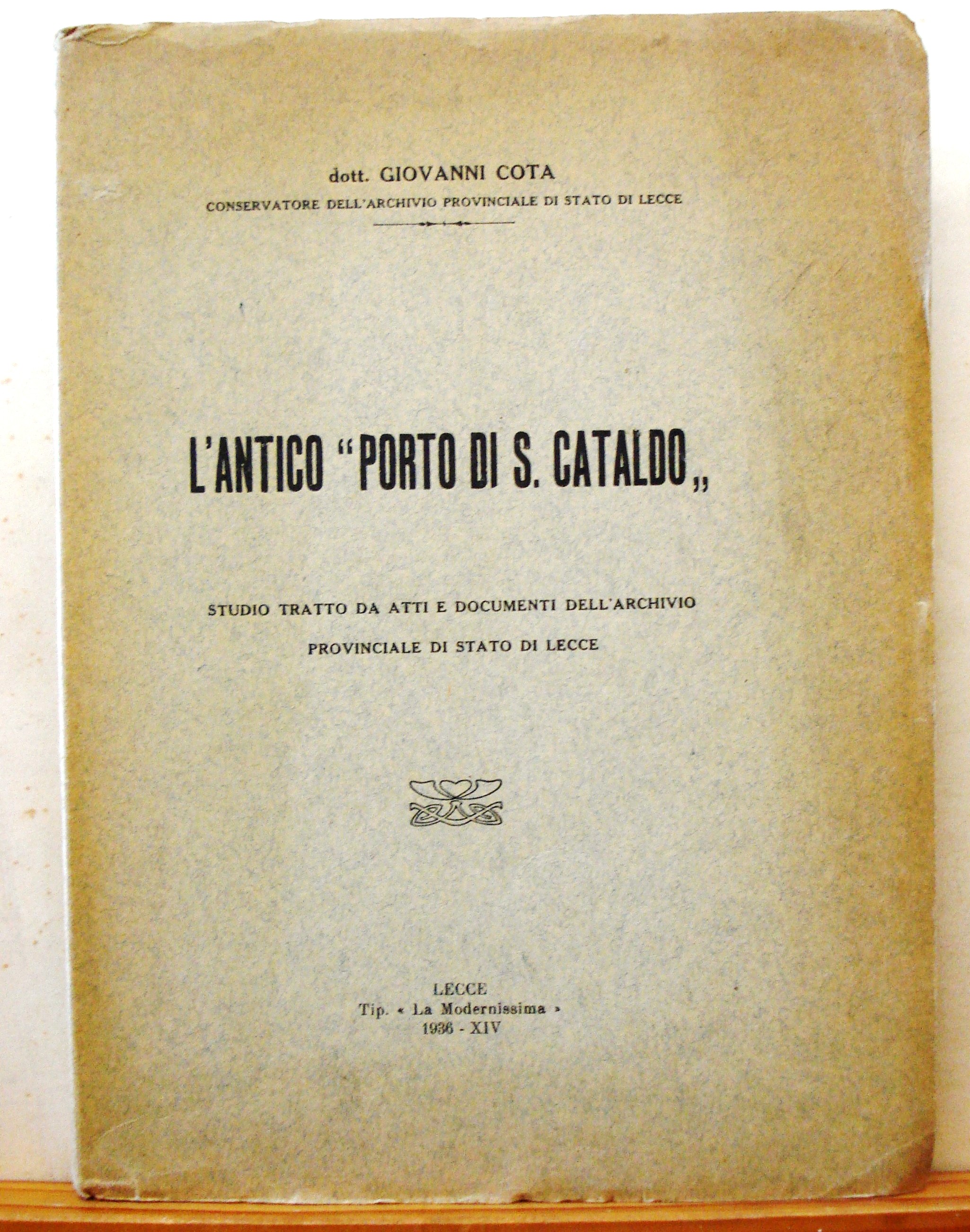 L'ANTICO "PORTO DI S. CATALDO". STUDIO TRATTO DA ATTI E …