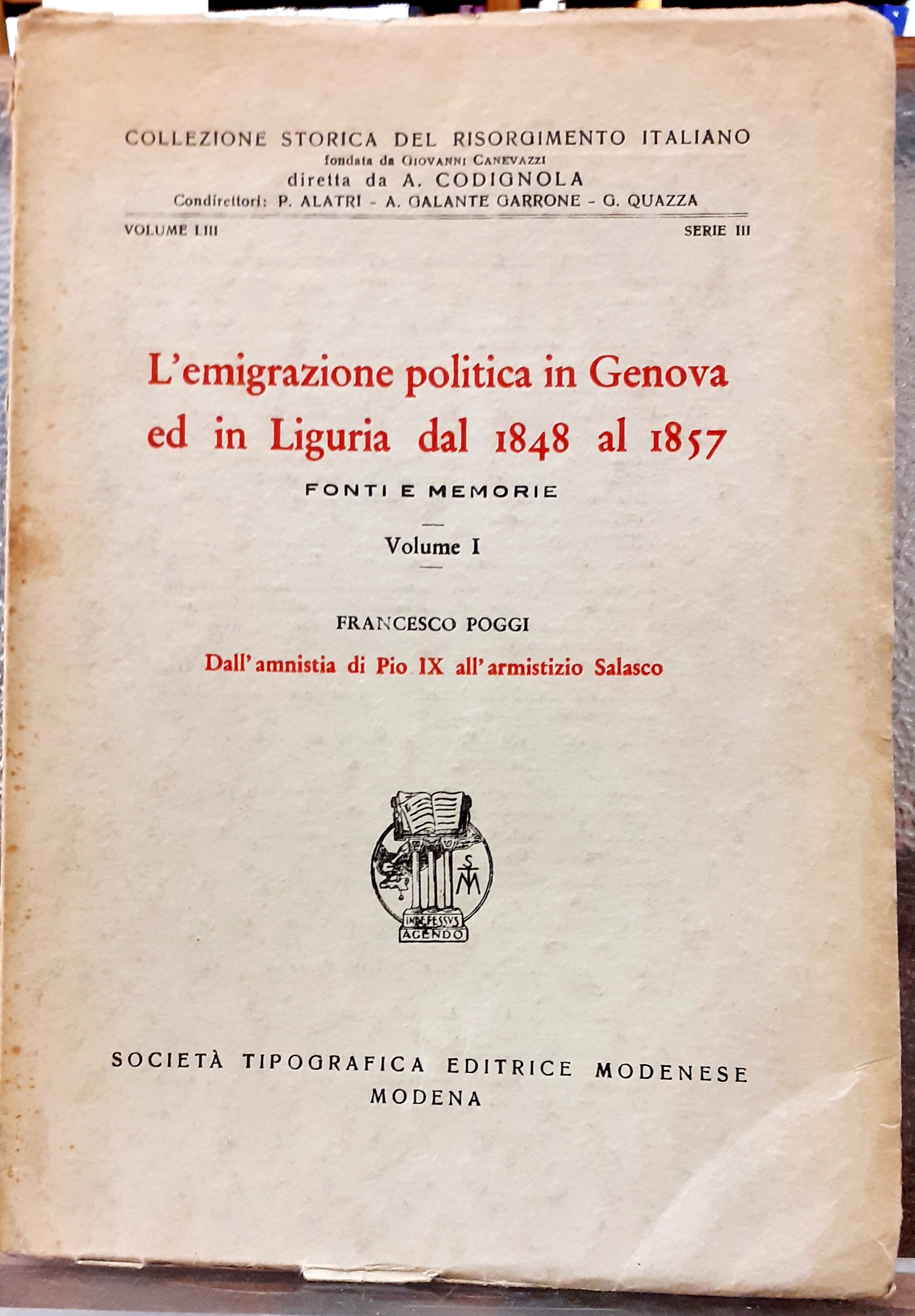 L'EMIGRAZIONE POLITICA IN GENOVA ED IN LIGURA DAL 1848 AL …