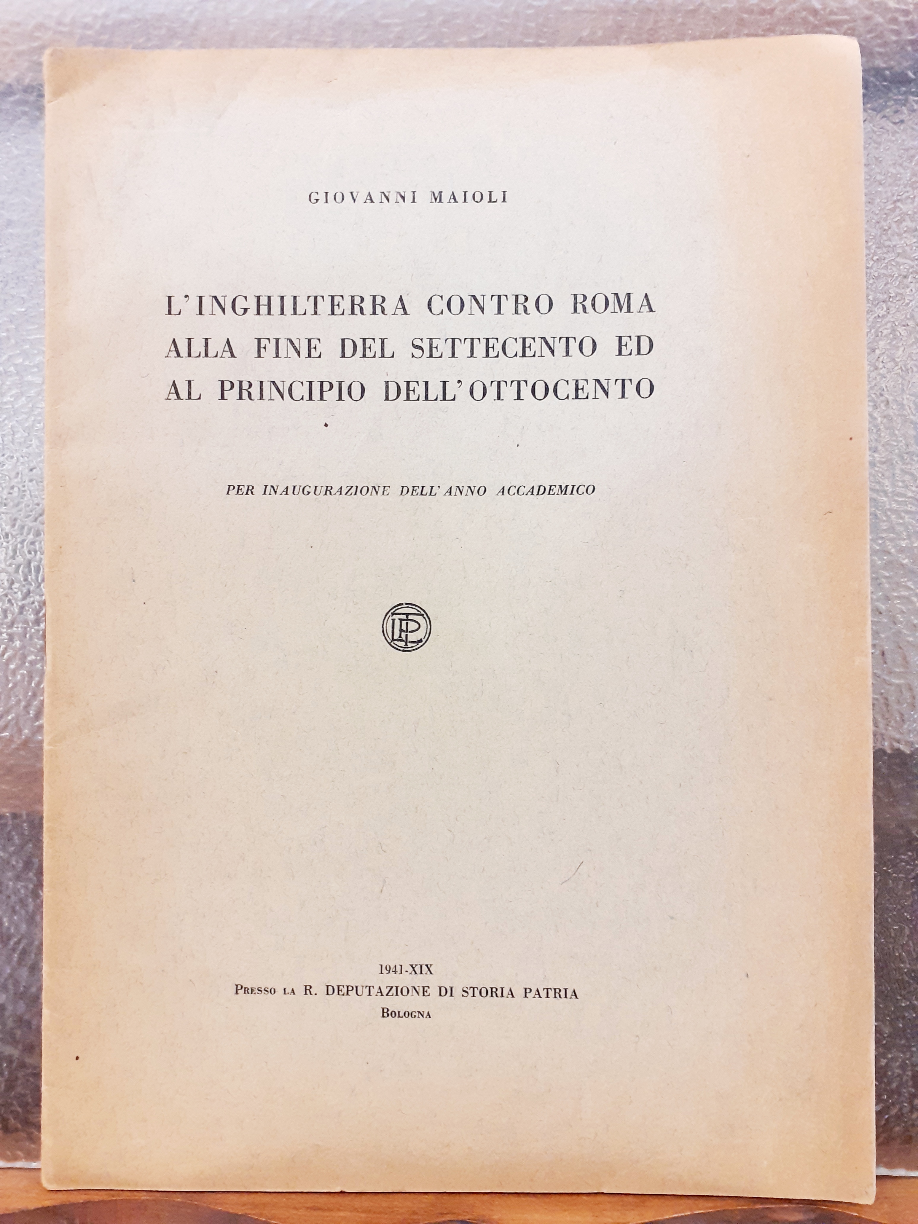 L'INGHILTERRA CONTRO ROMA ALLA FINE DEL SETTECENTO ED AL PRINCIPIO …