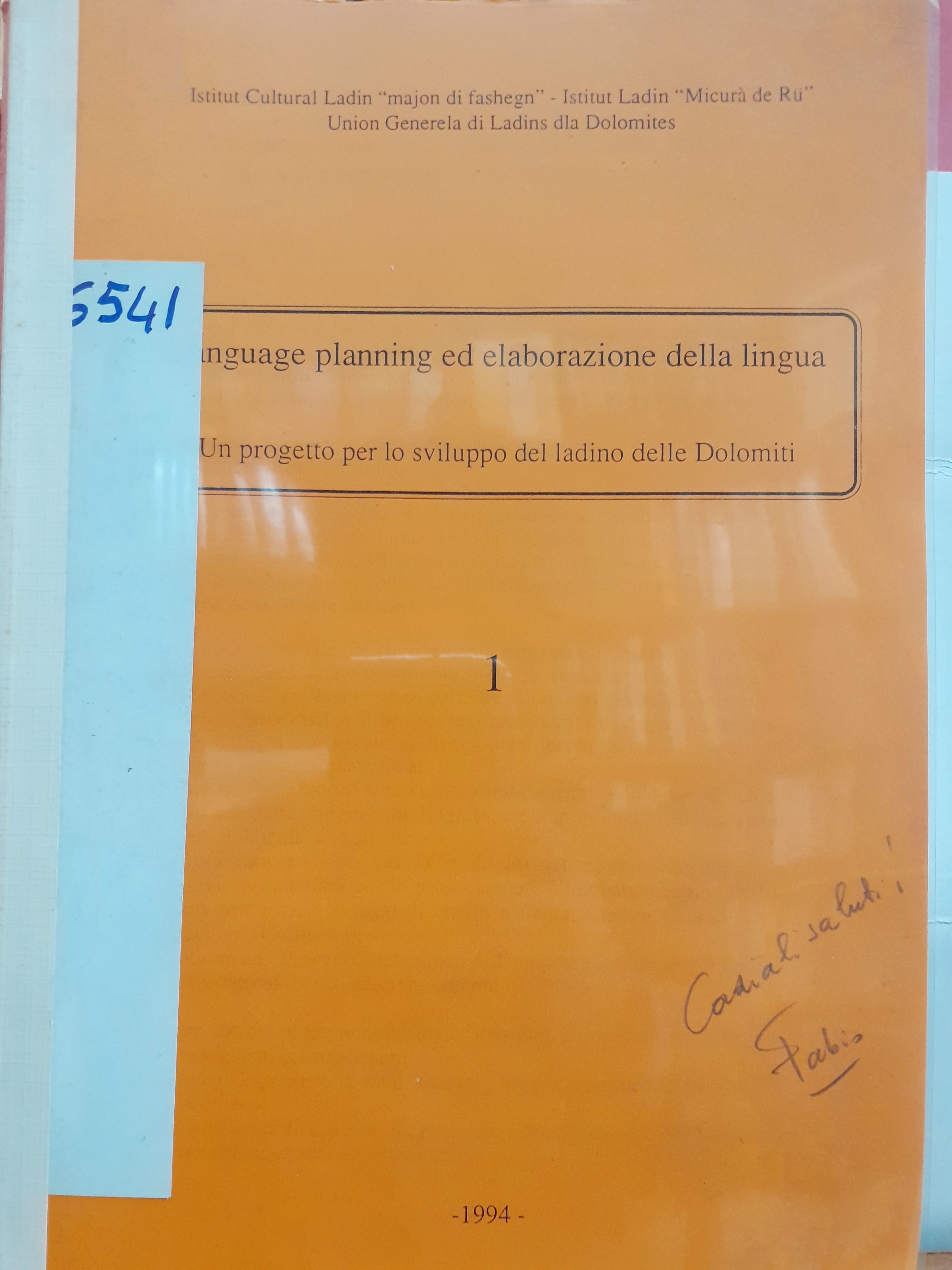 LANGUAGE PLANNING ED ELABORAZIONE DELLA LINGUA. UN PROGETTO PER LO …