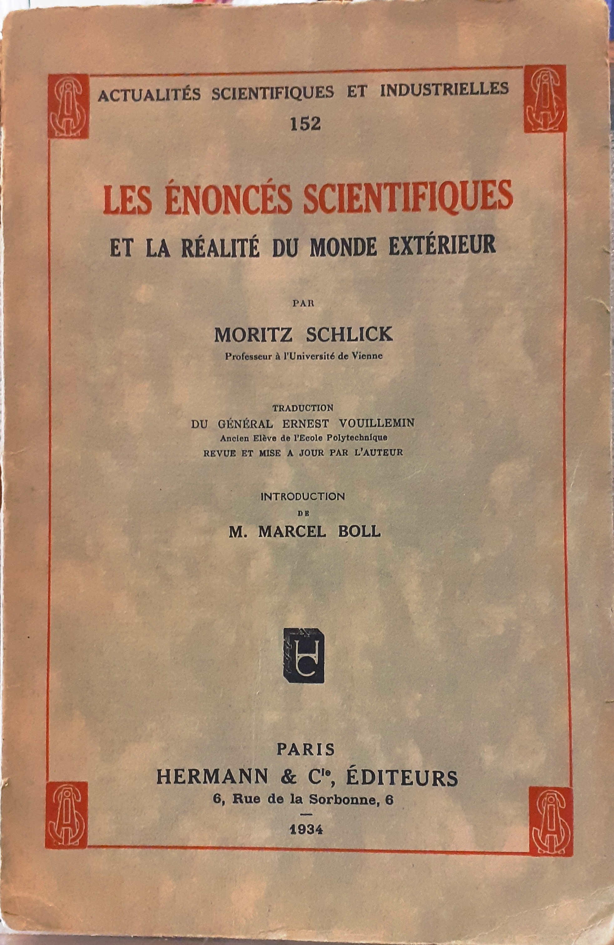LES ENONCES SCIENTIFIQUES ET LA REALITE' DU MONDE EXTERIEUR.