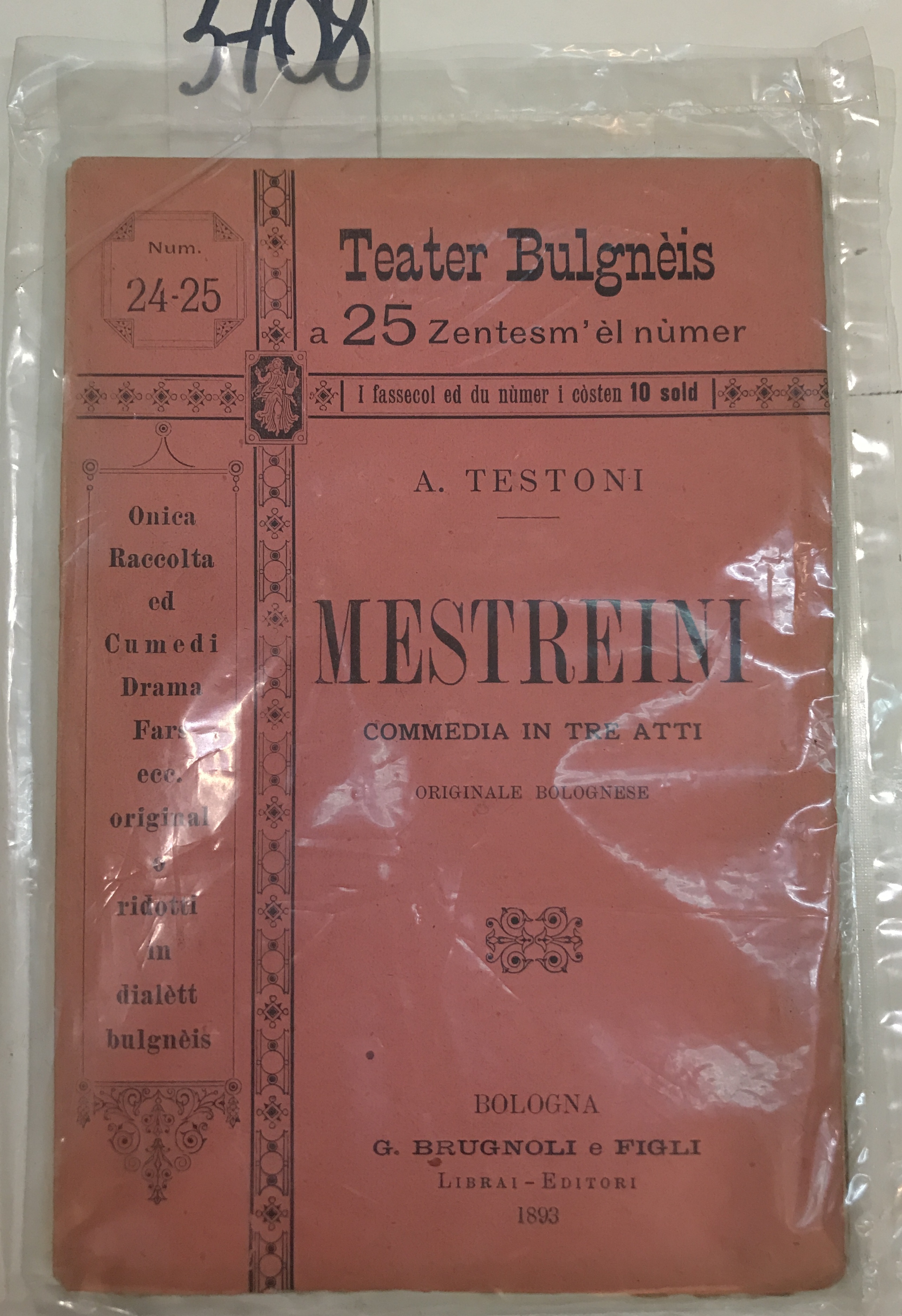 MESTREINI. Commedia in 3 atti.