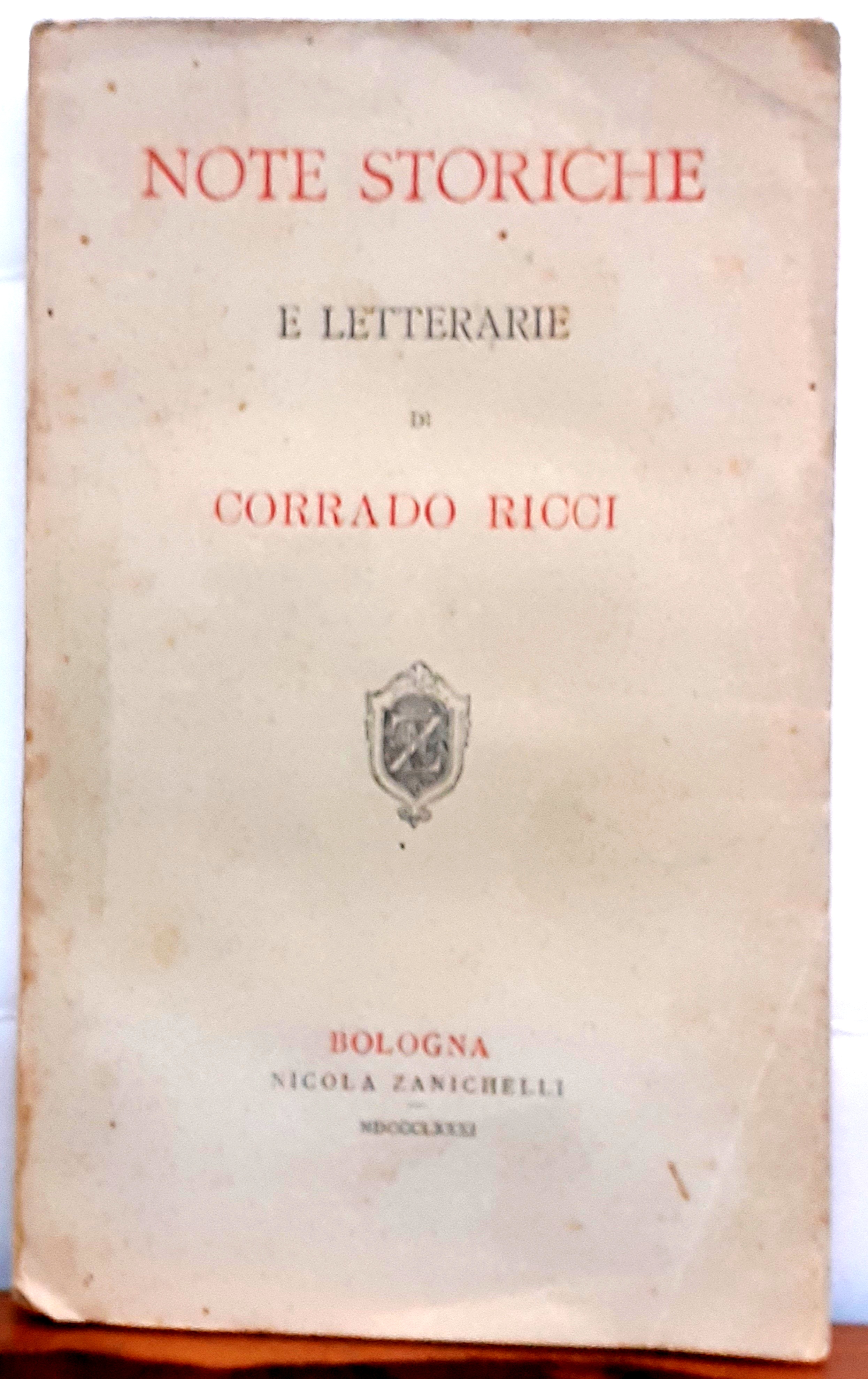 NOTE STORICHE E LETTERARIE.
