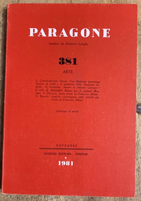 PARAGONE. RIVISTA MENSILE DI ARTE FIGURATIVA E LETTERARIA FONDATA DA …