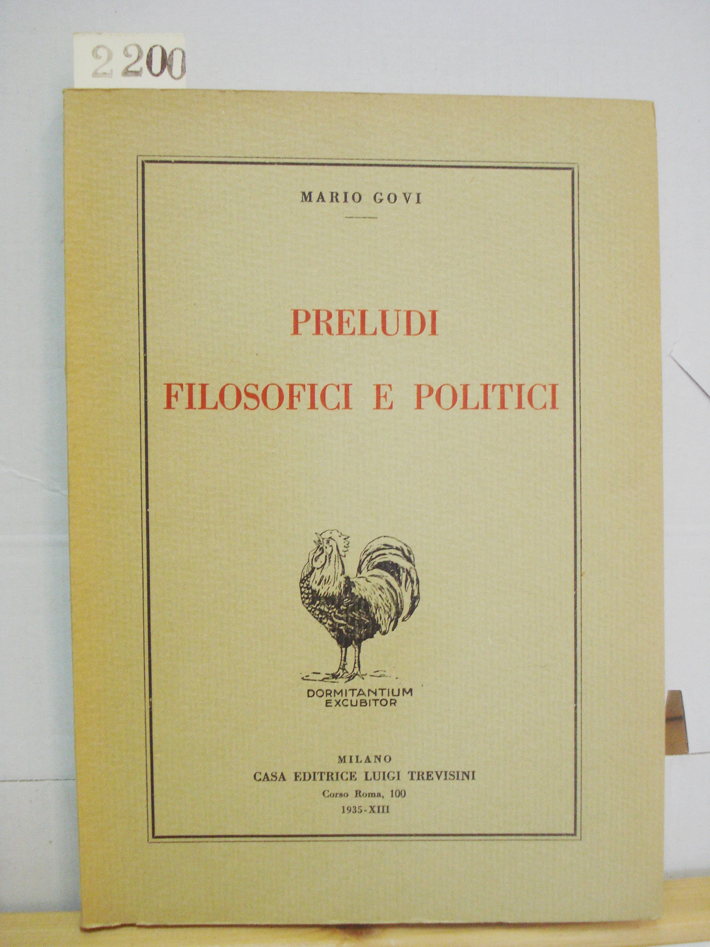 PRELUDI FILOSOFICI E POLITICI.