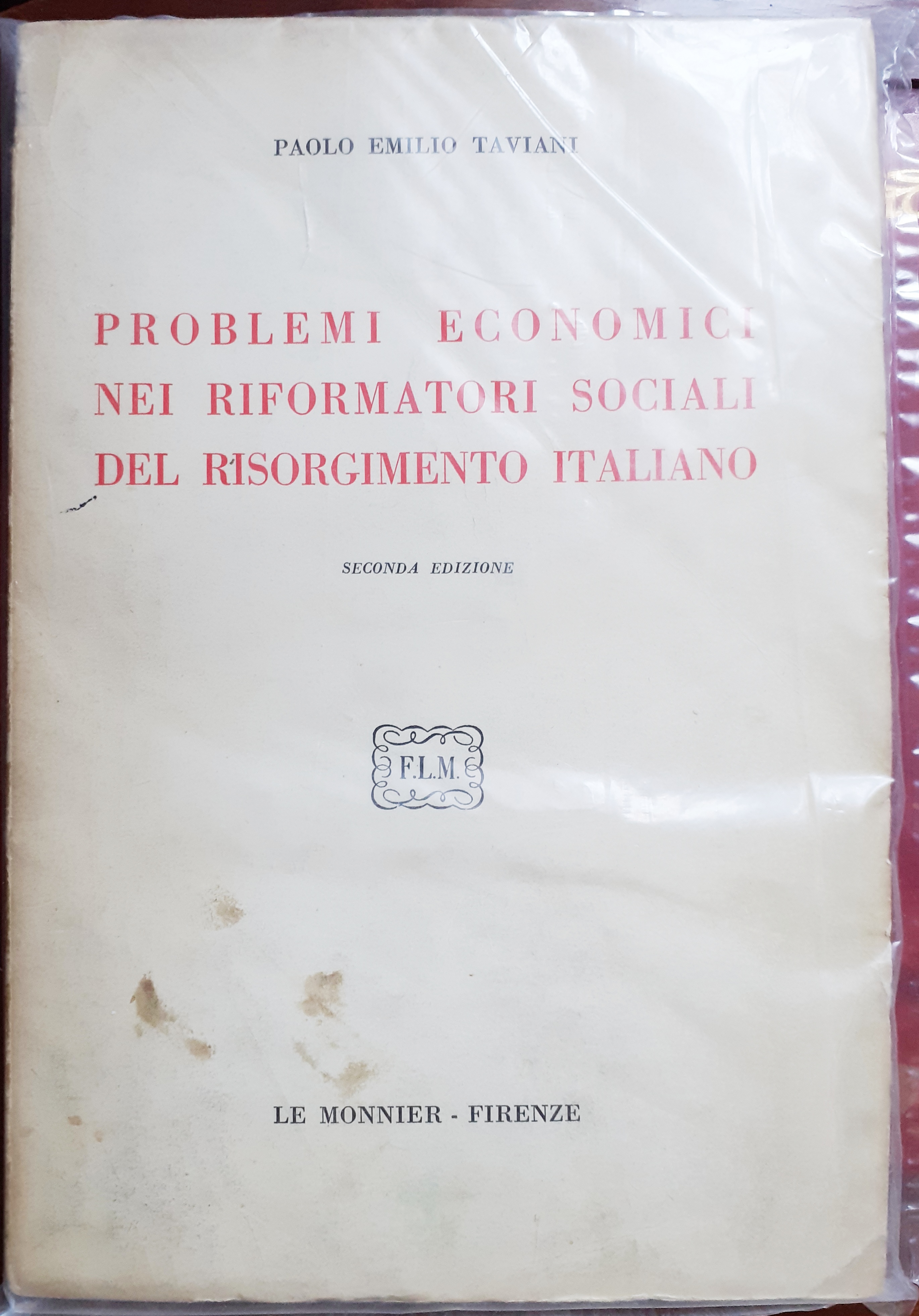 PROBLEMI ECONOMICI NEI RIFORMATORI SOCIALI DEL RISORGIMENTO ITALIANO.