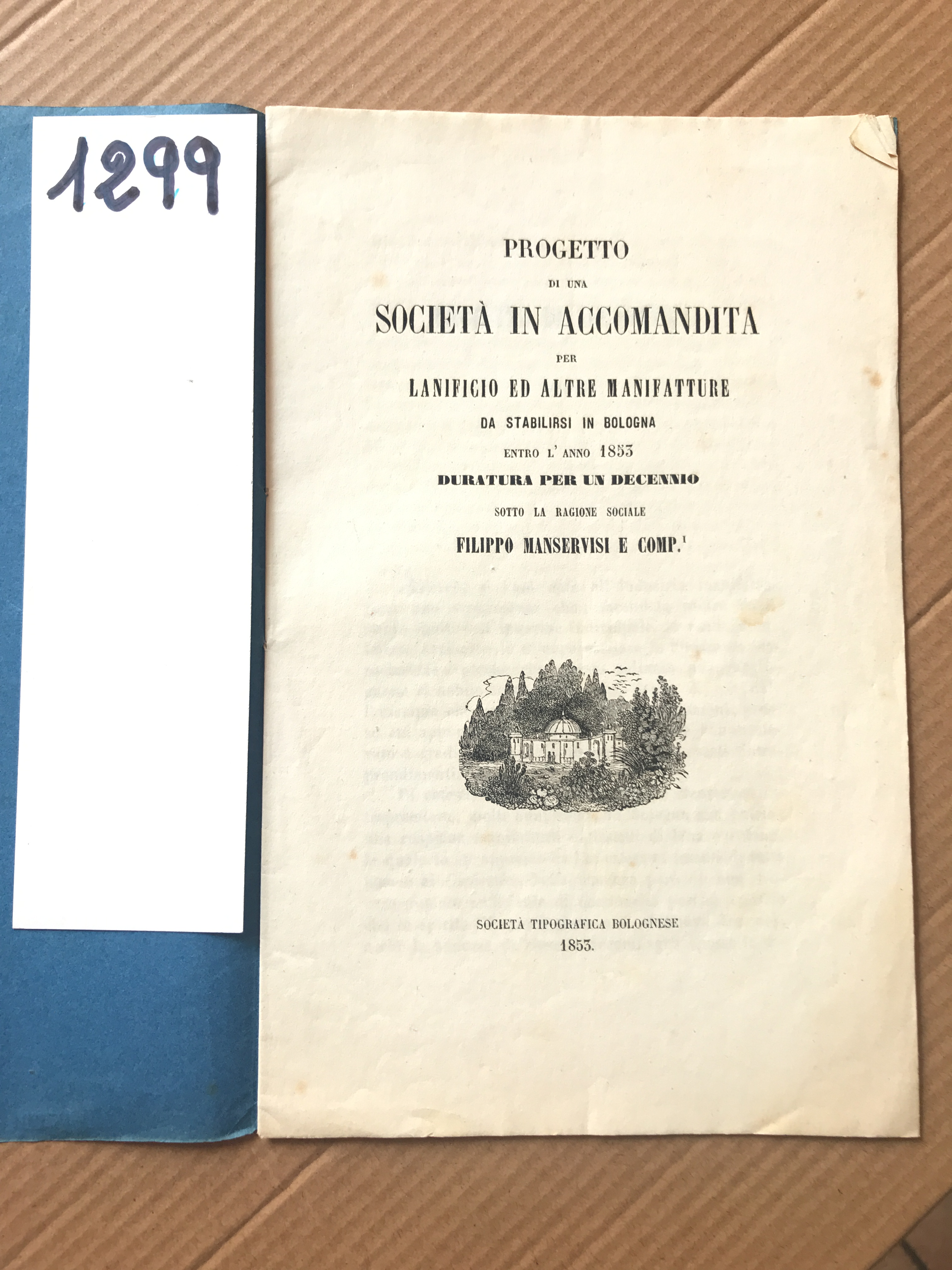 PROGETTO PER UNA SOCIETA' IN ACCOMANDITA PER LANIFICIO ED ALTRE …