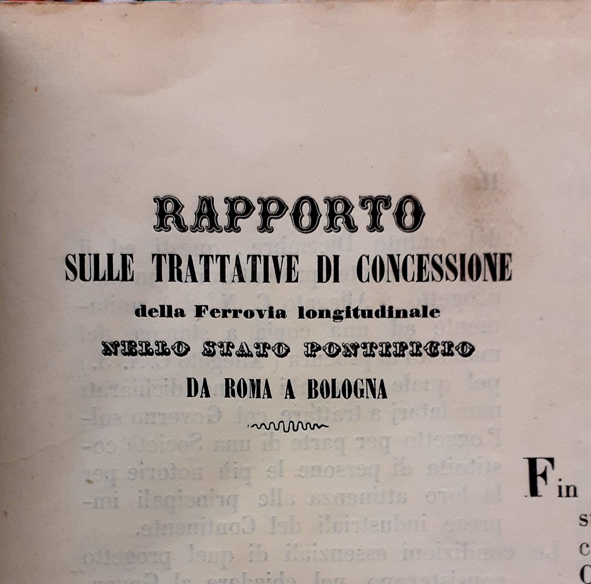 RAPPORTO SULLE TRATTATIVE DI CONCESSIONE DELLA FERROVIA LONGITUDINALE NELLO STATO …