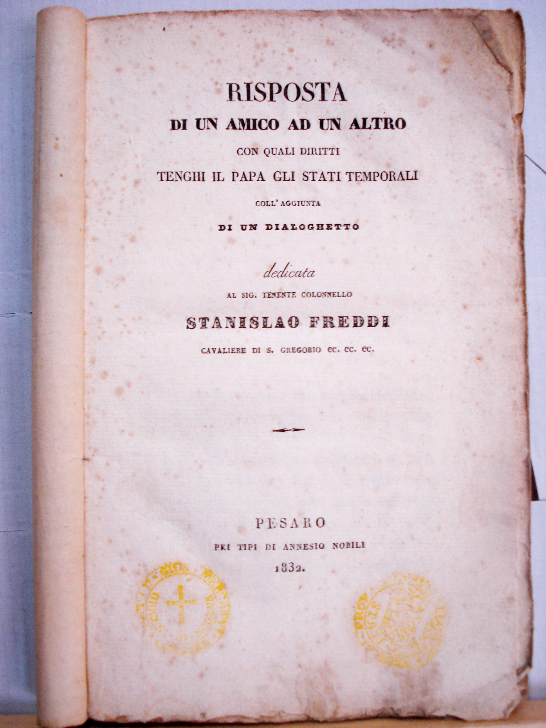 RISPOSTA DI UN AMICO AD UN ALTRO CON QUALI DIRITTI …