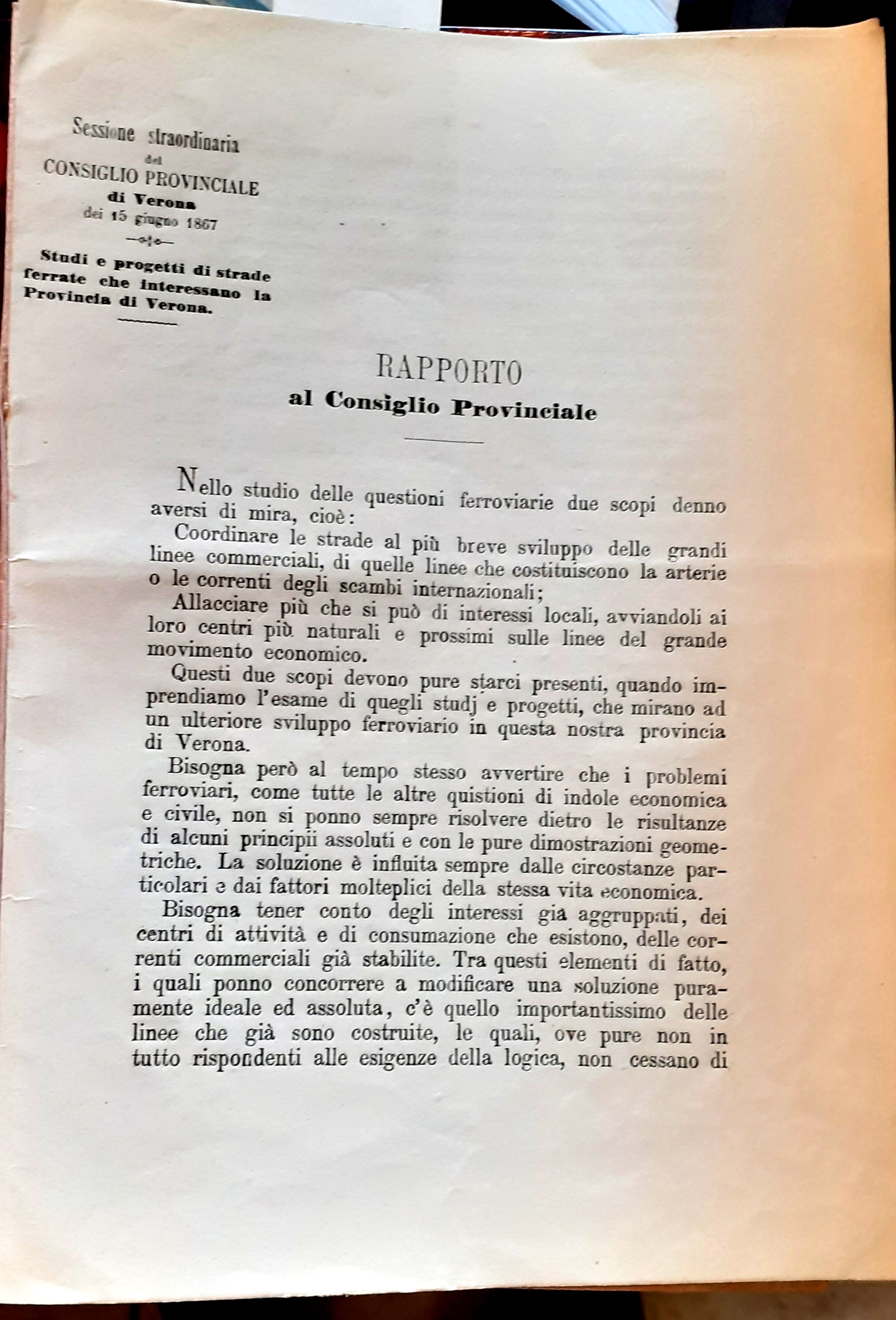 SESSIONE STRAORDINARIA DEL CONSIGLIO PROVINCIALE DI VERONA DEI 15 GIUGNO …