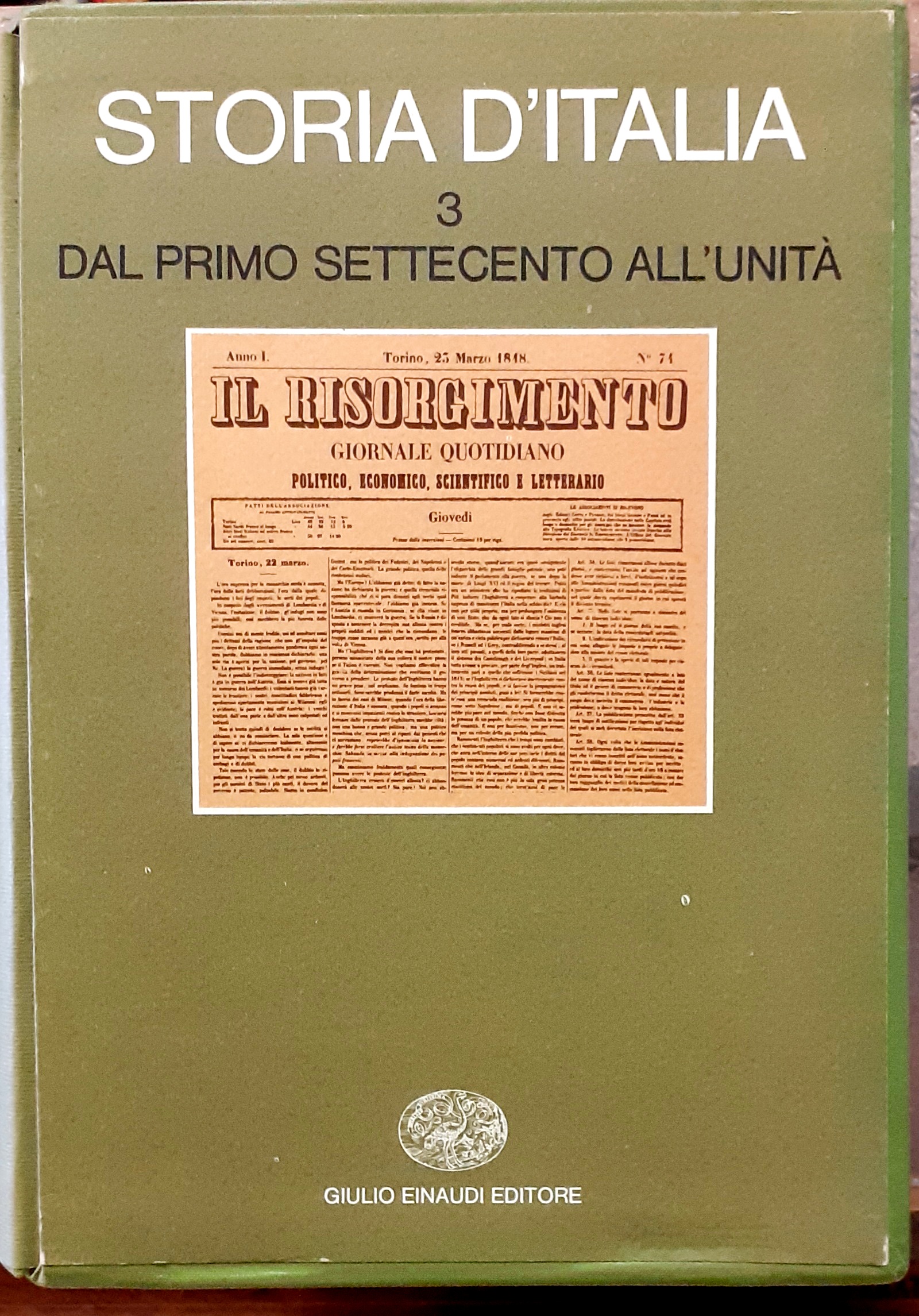 STORIA D'ITALIA. DAL PRIMO SETTECENTO ALL'UNITA'.