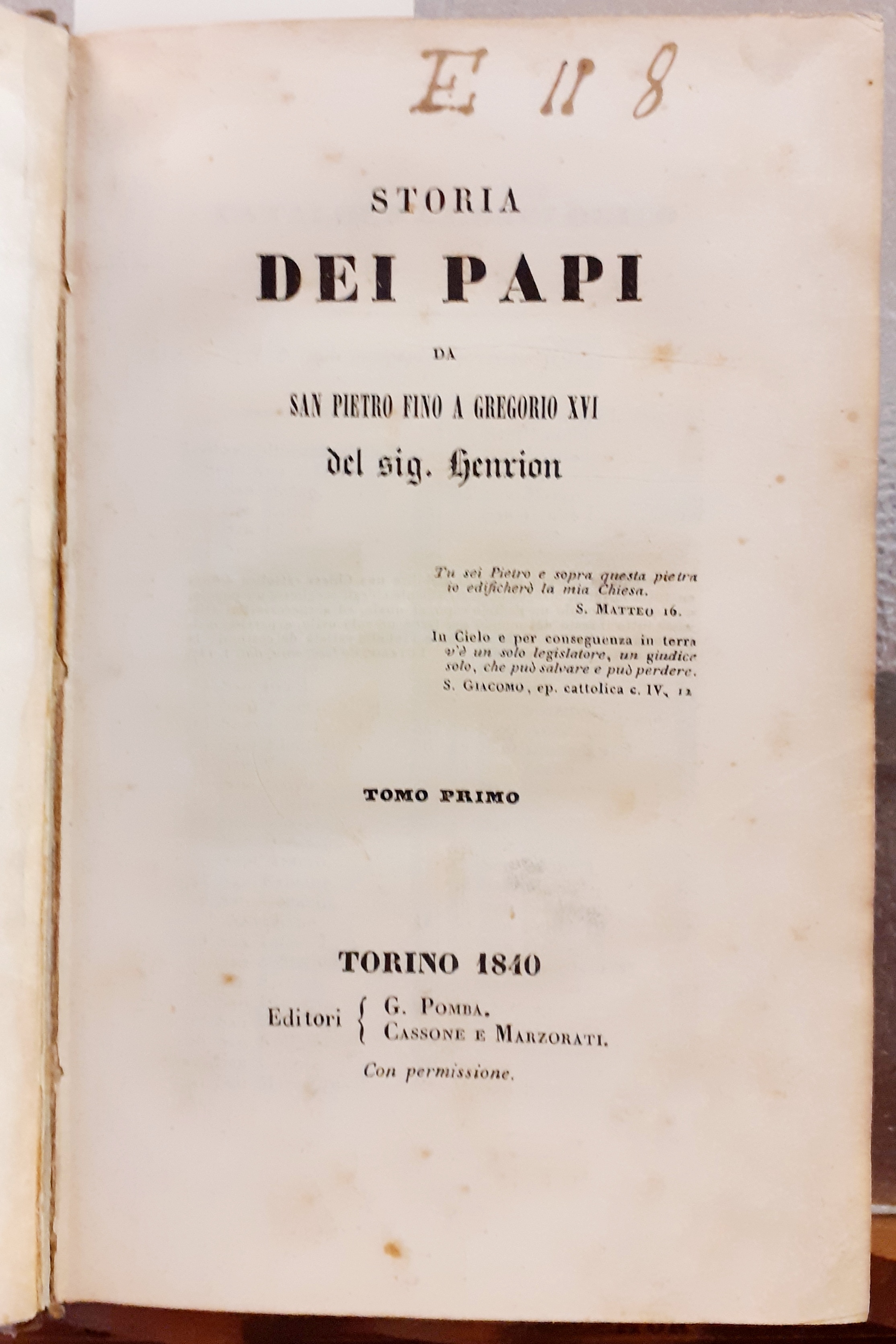 STORIA DEI PAPI, DA SAN PIETRO A GREGORIO XVI.