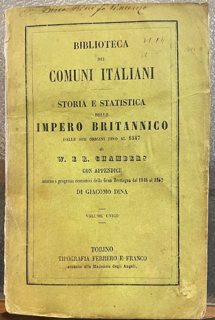 STORIA E STATISTICA DELLO IMPERO BRITANNICO; DALLE ORIGINI FINO AL …