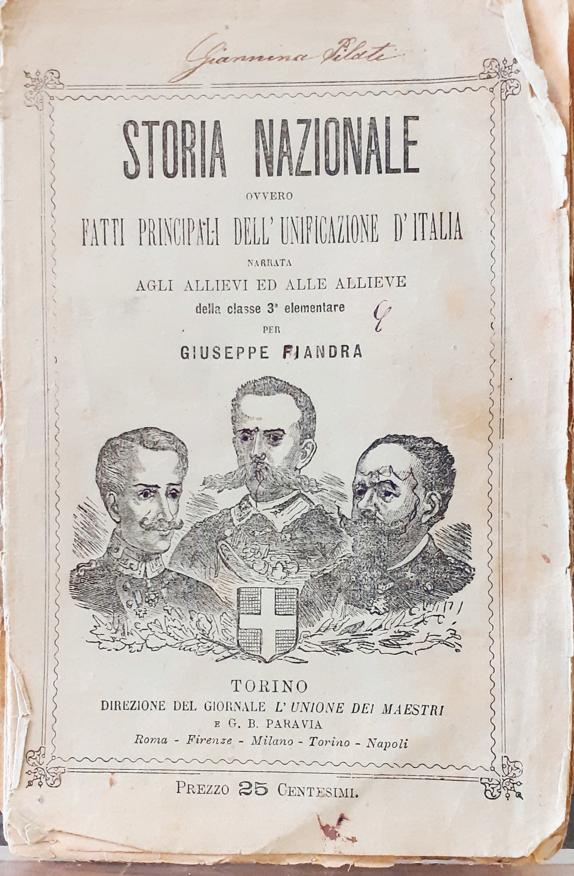 STORIA NAZIONALE OVVERO FATTI PRINCIPALI DELL' UNIFICAZIONE D'ITALIA NARRATA AGLI …
