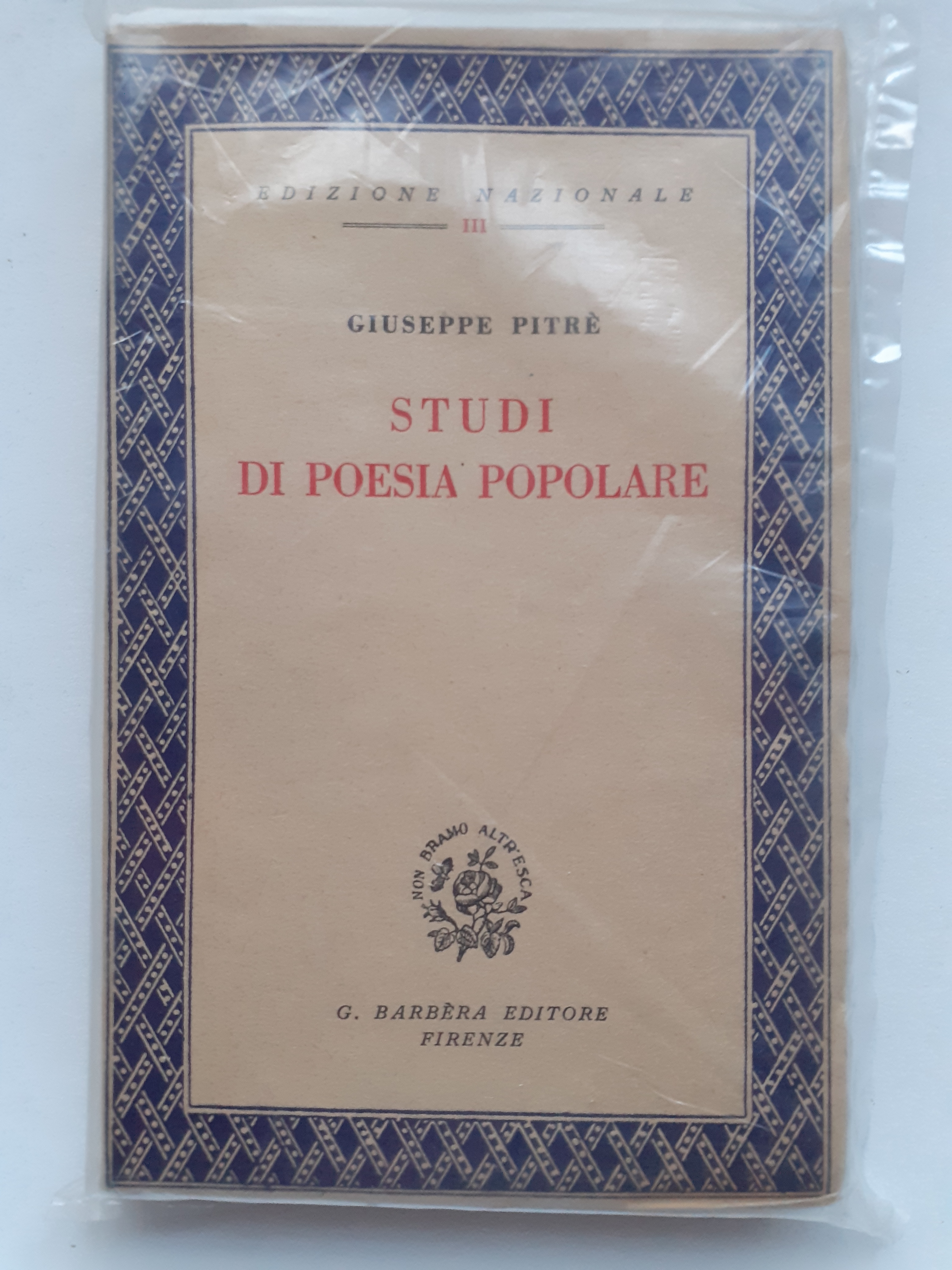 STUDI DI POESIA POPOLARE.