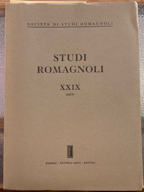 STUDI ROMAGNOLI. XXIX. (1978). SOCIETA' DI STUDI ROMAGNOLI.