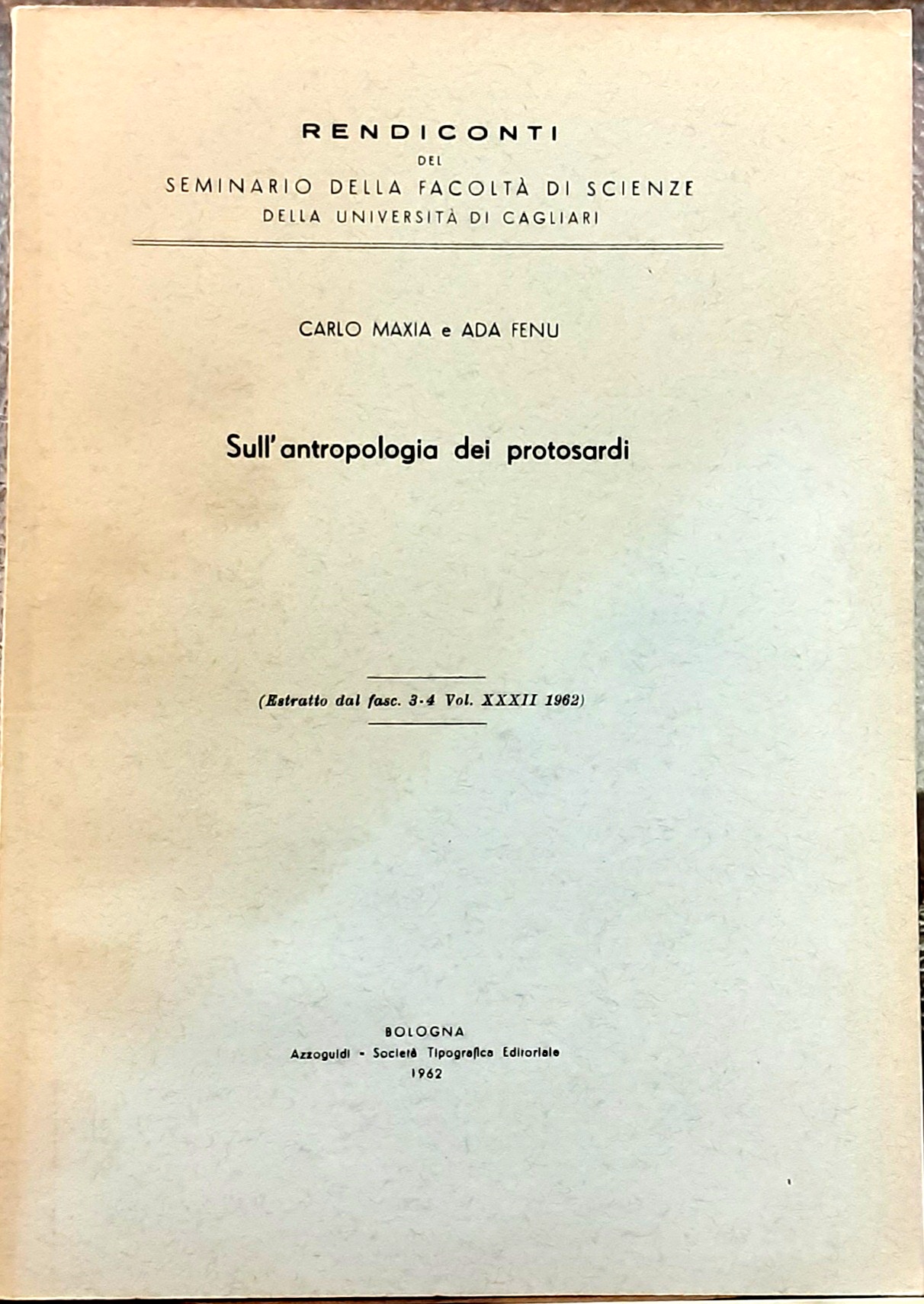 SULL'ANTROPOLOGIA DEI PROTOSARDI.,