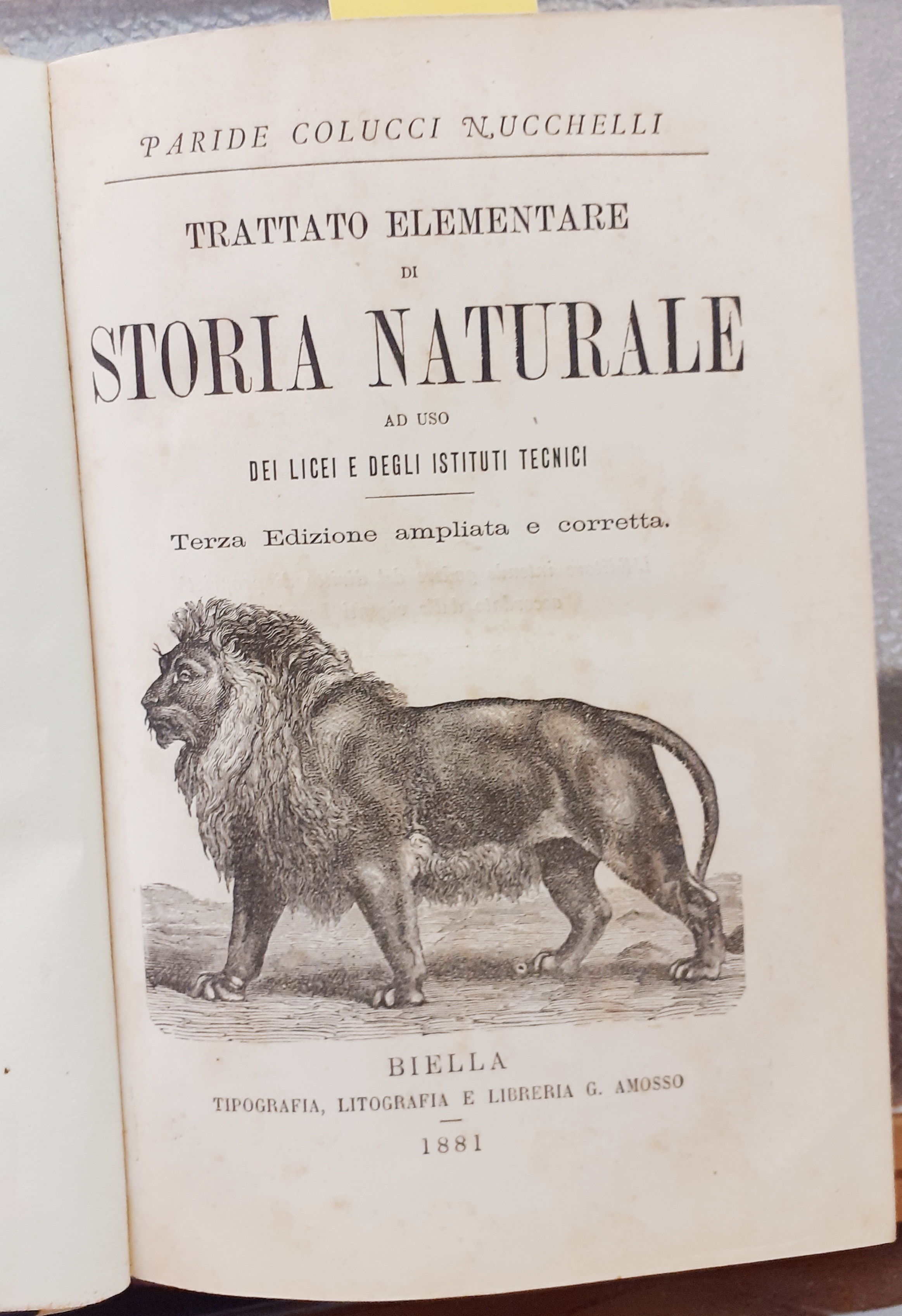 TRATTATO ELEMENTARE DI STORIA NATURALE ad uso dei licei e …