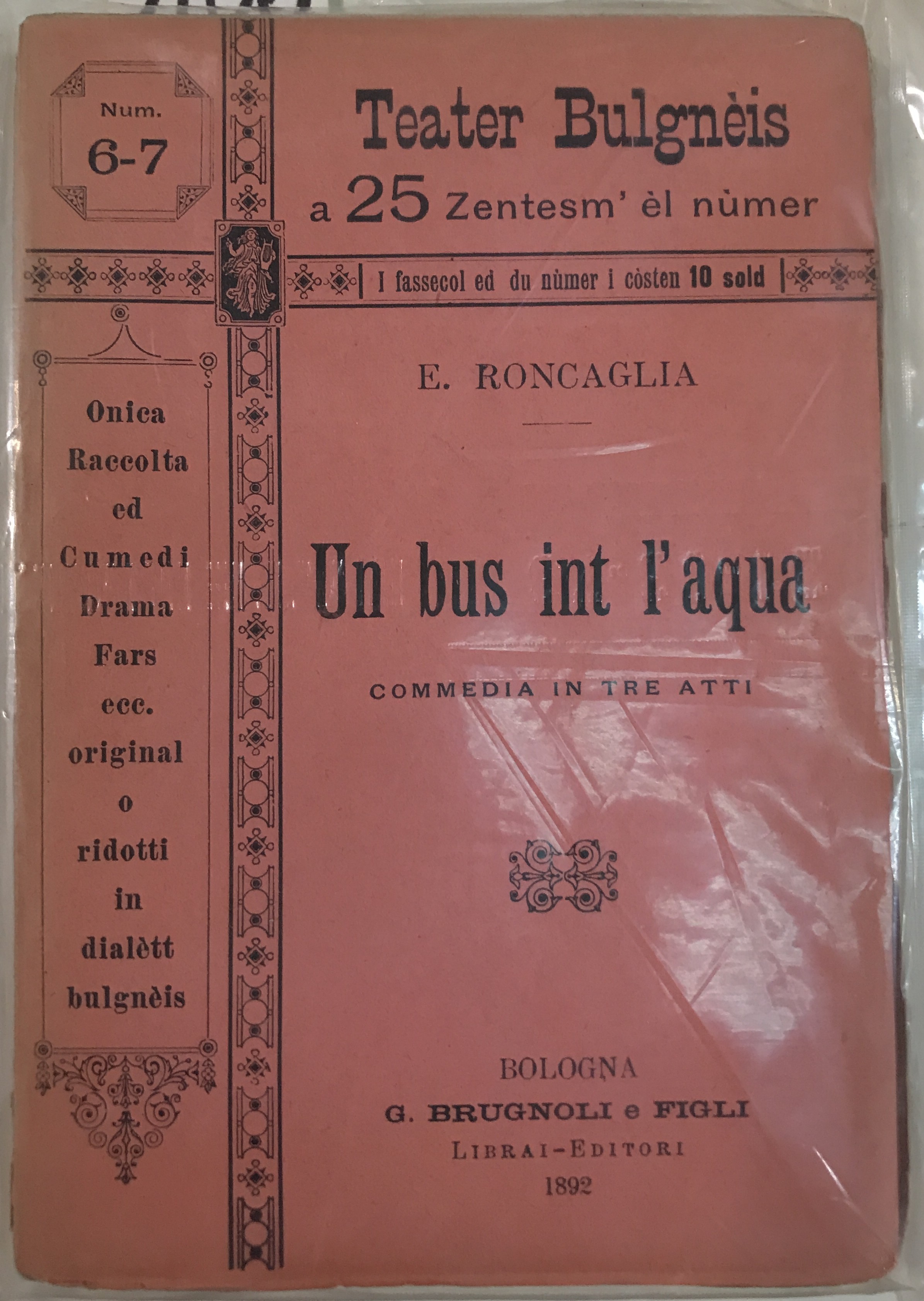 UN BUS INT L'AQUA. Commedia in 3 atti.