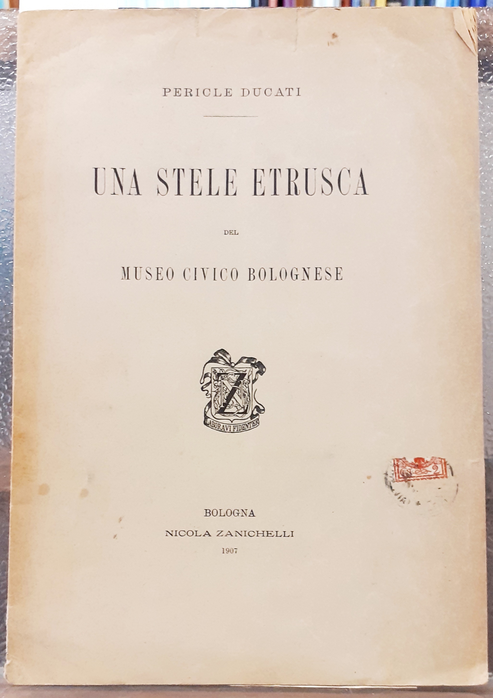 UNA STELE ETRUSCA DEL MUSEO CIVICO BOLOGNESE.,