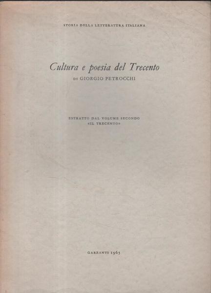 Cultura e poesia del Trecento