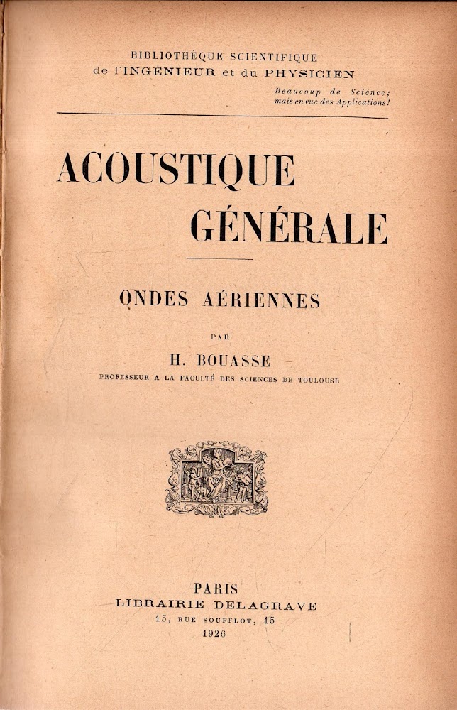 Acoustique Générale: Ondes Aériennes