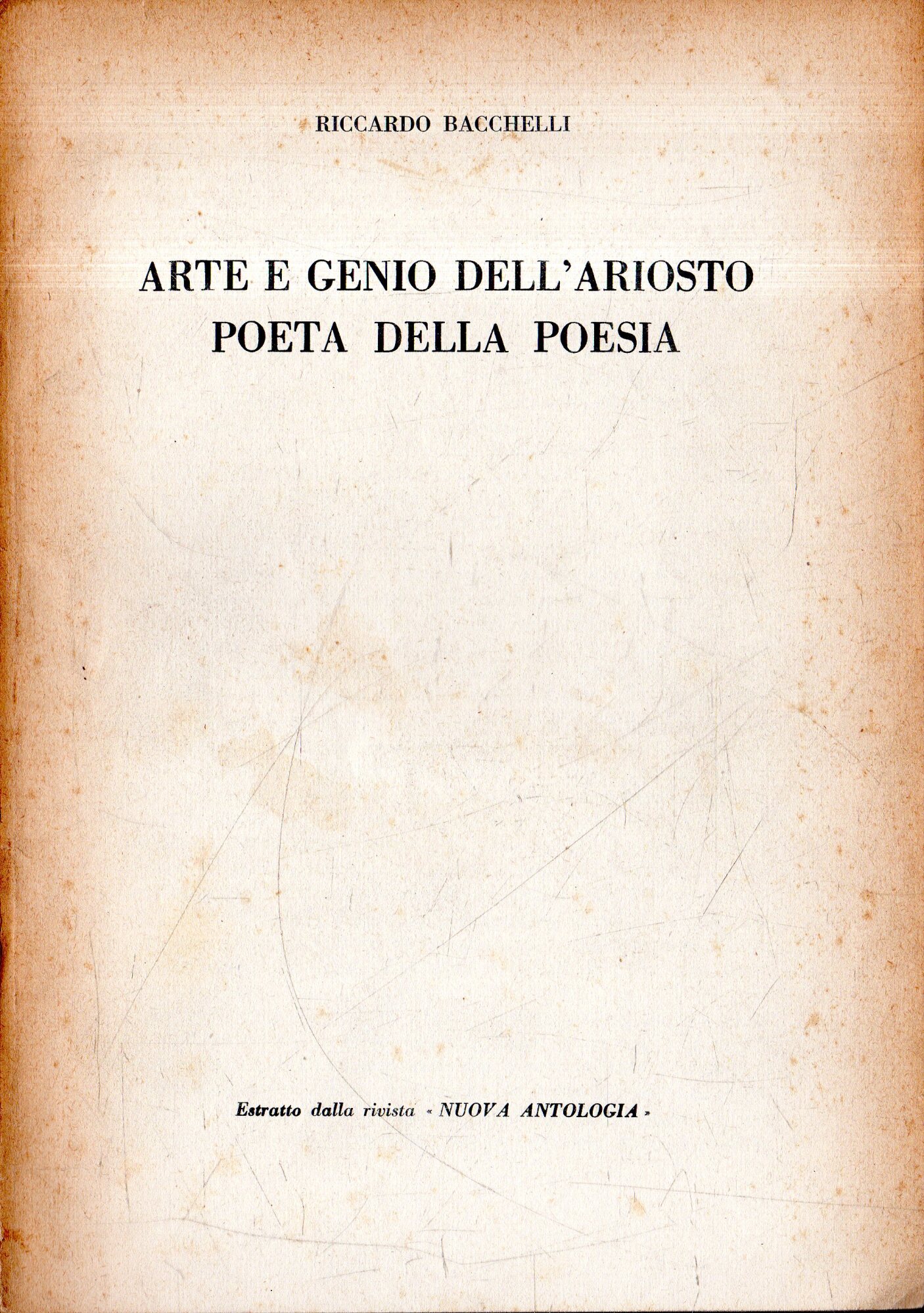 Arte e genio dell'Ariosto poeta della poesia