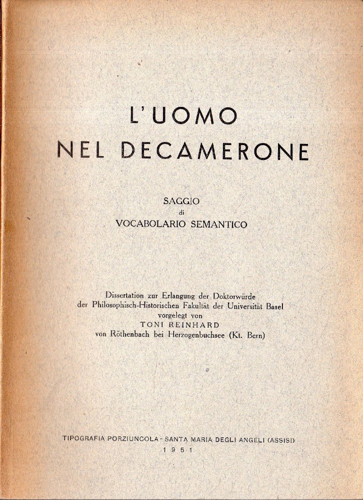 Autografato! L'uomo nel Decamerone. Saggio di Vocabolario semantico