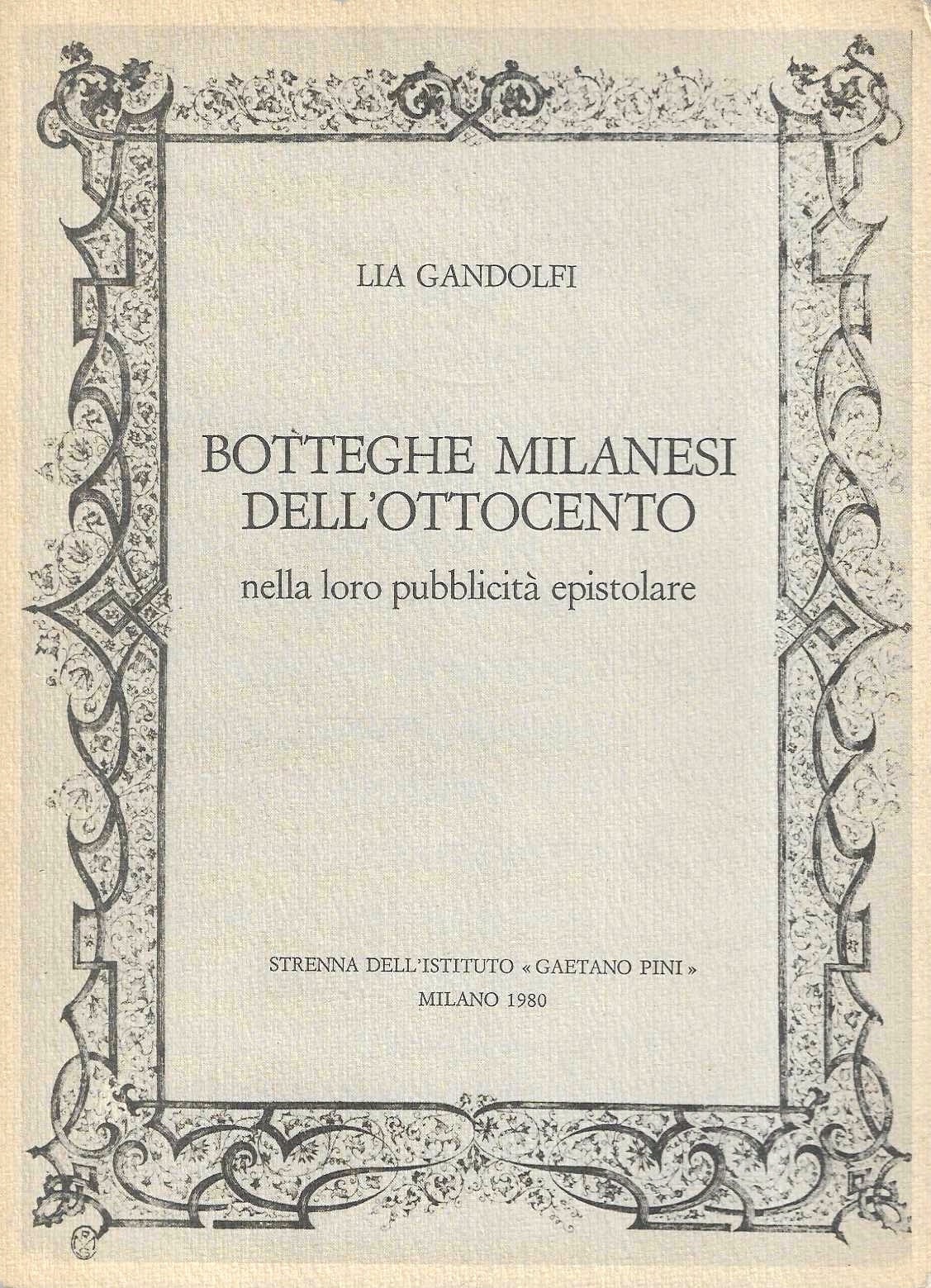 Botteghe milanesi dell'Ottocento nella loro pubblicità epistolare