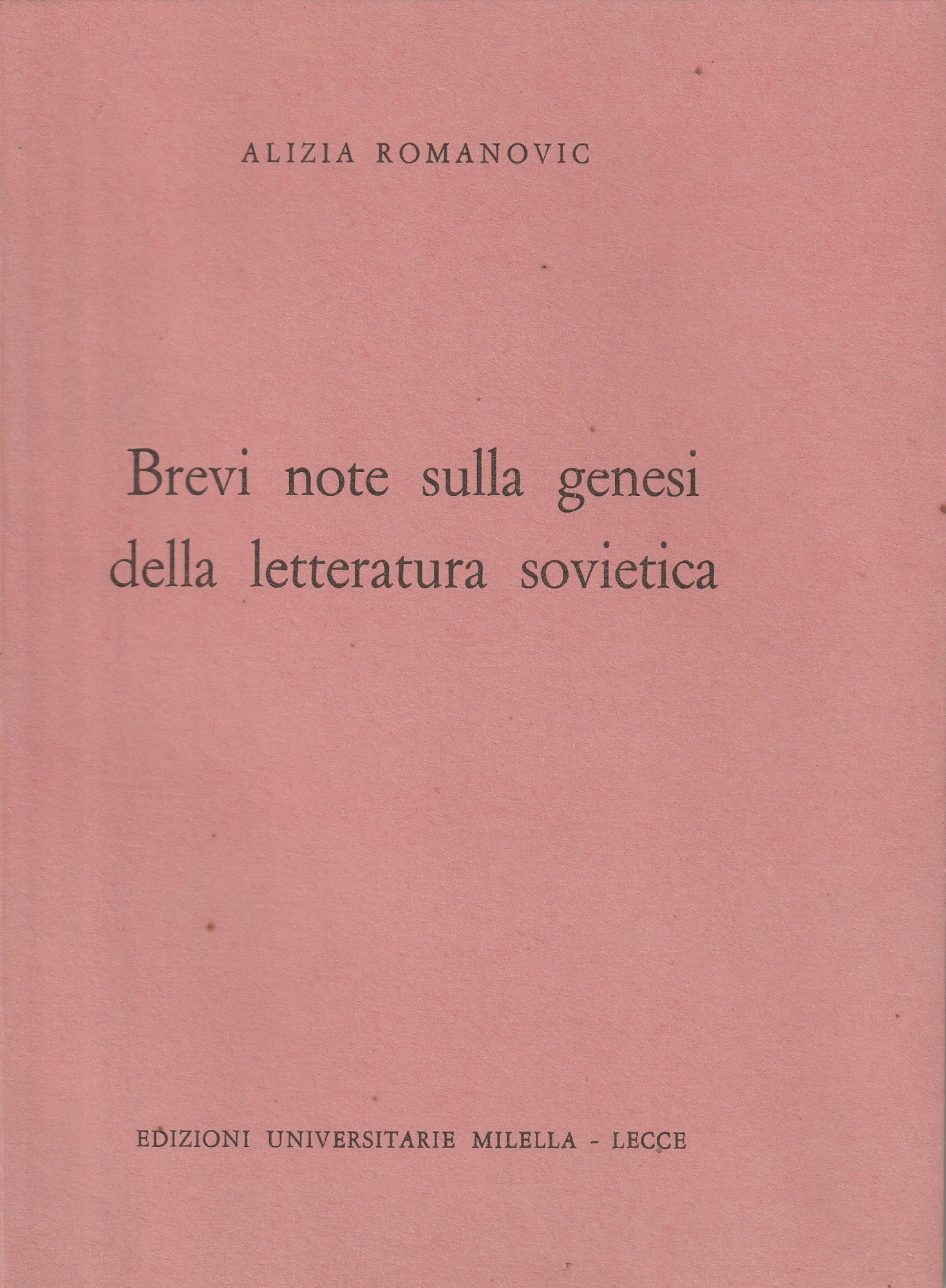 Brevi note sulla genesi della letteratura sovietica