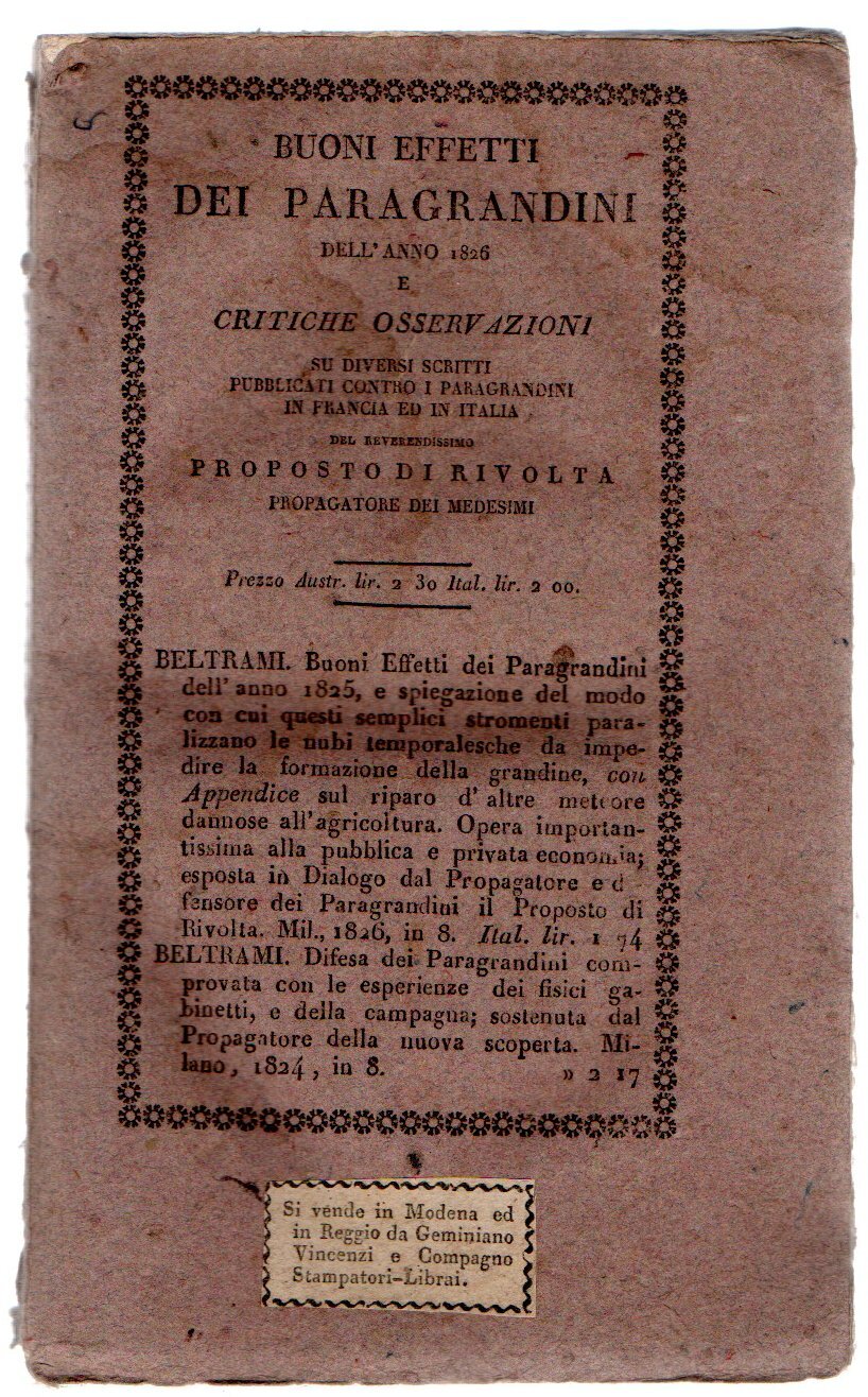 Buoni Effetti Dei Paragrandini Dell' Anno 1825