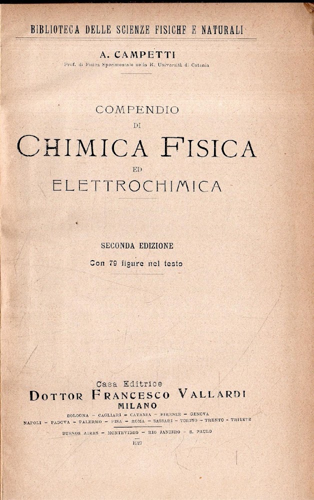Compendio di Chimica Fisica ed Elettrochimica