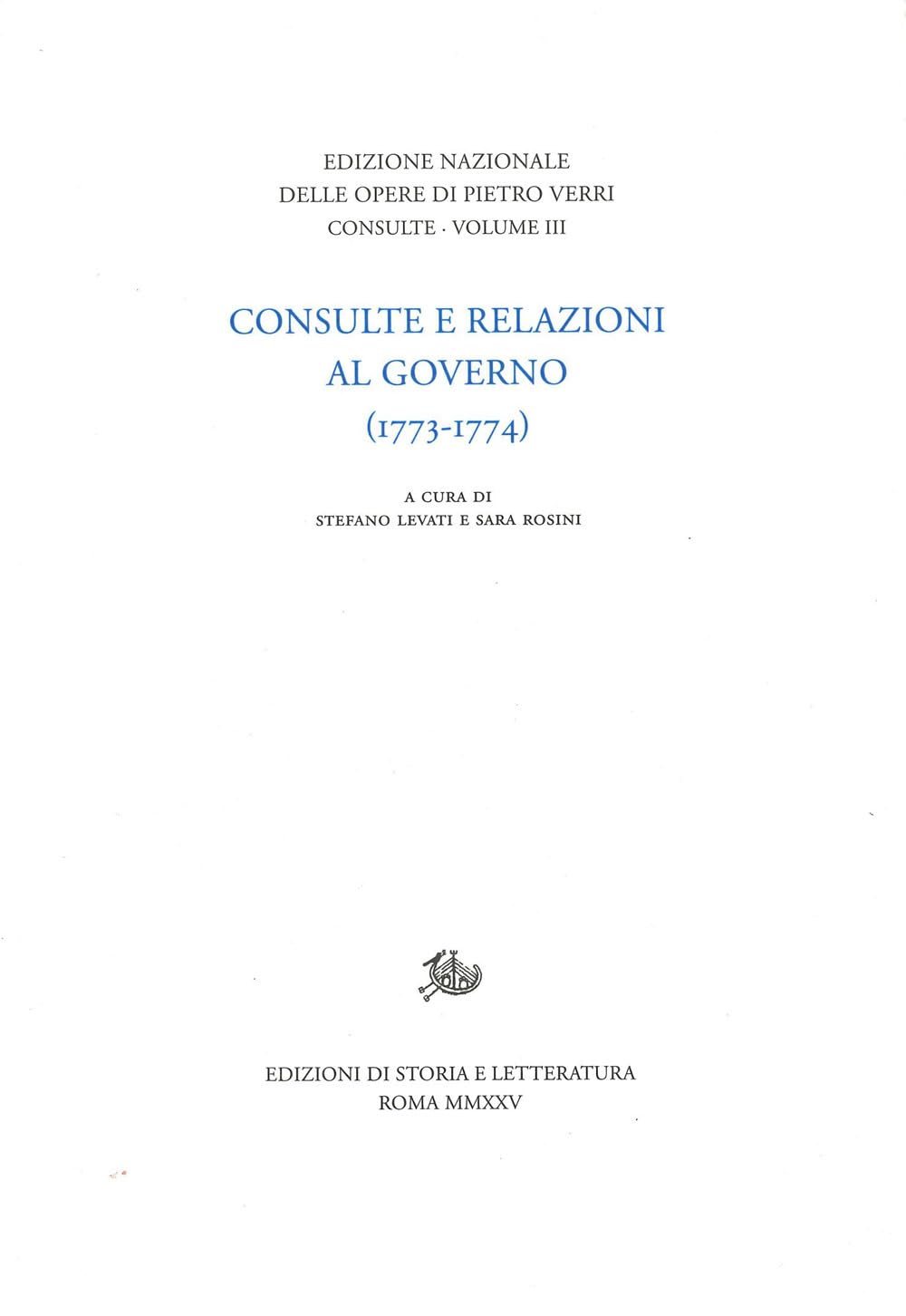 Consulte e relazioni al governo (1773-1774)