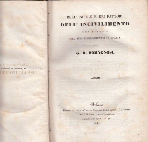 Dell'indole e dei fattori dell'incivilimento con esempio del suo risorgimento …
