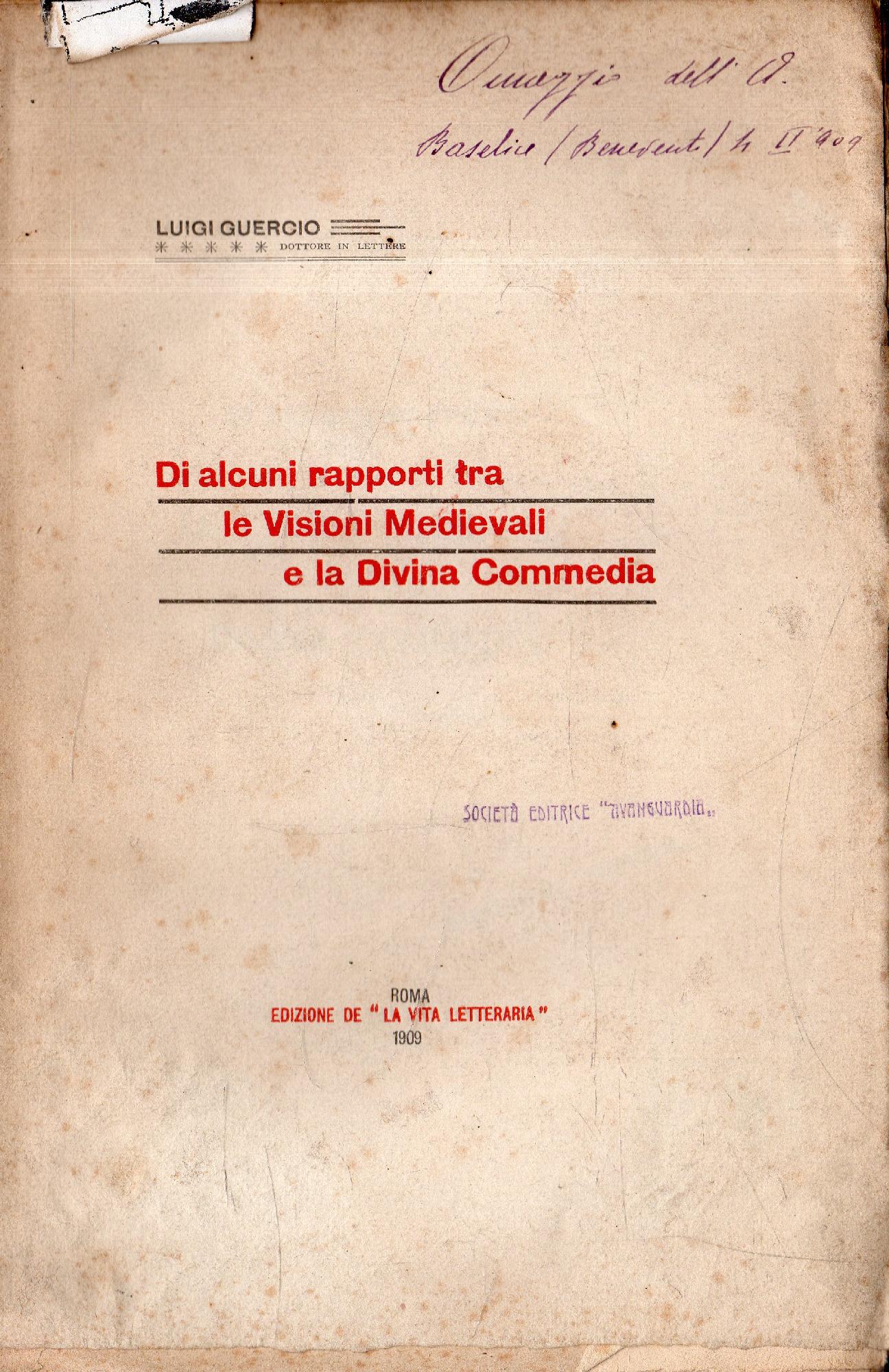 Di alcuni rapporti tra le Visioni Medievali e la Divina …