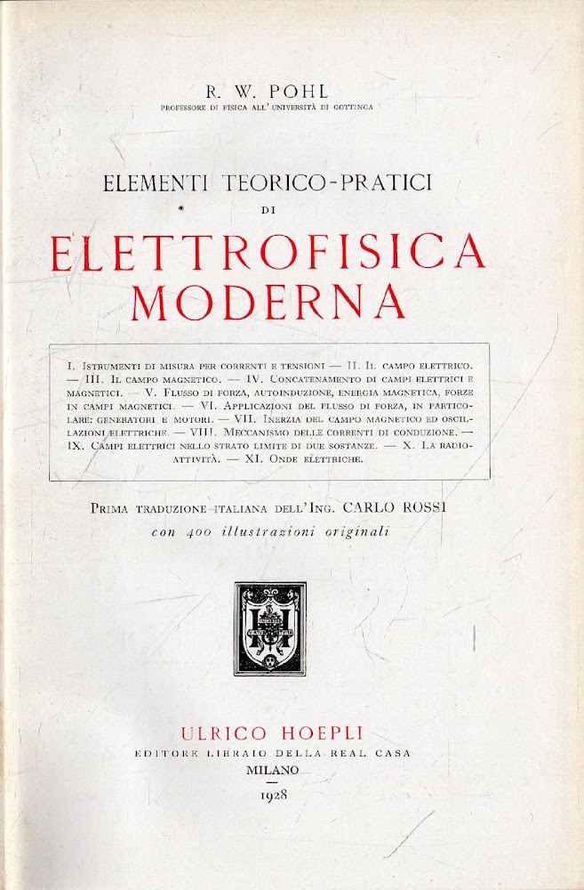 ELEMENTI TEORICO-PRATICI DI ELETTROFISICA MODERNA