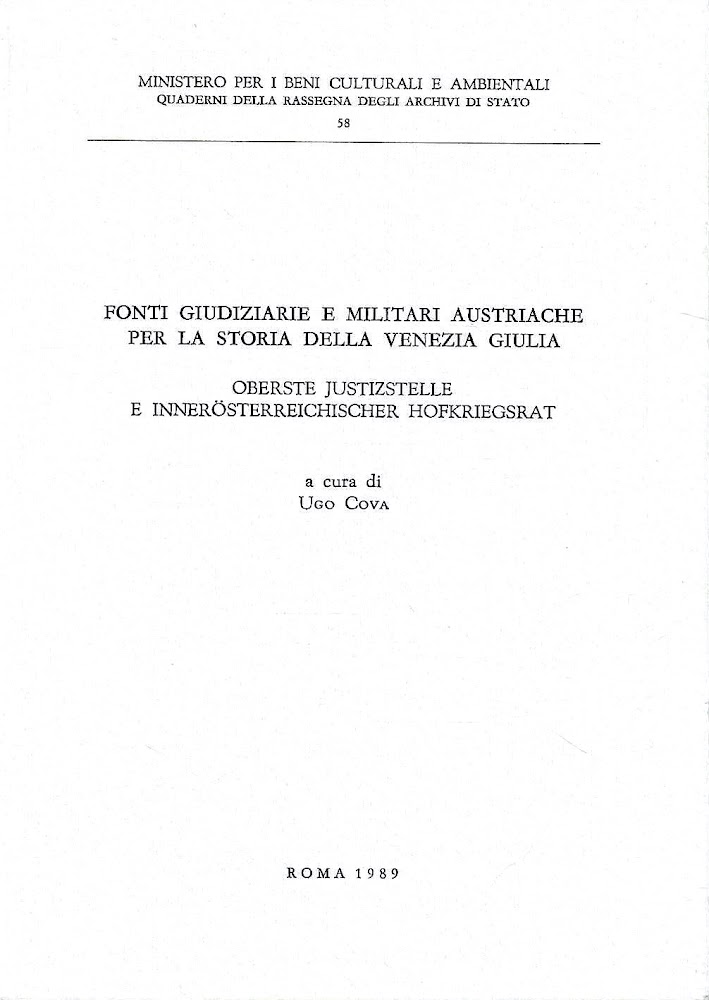 Fonti giudiziarie e militari austriache per la storia della Venezia …