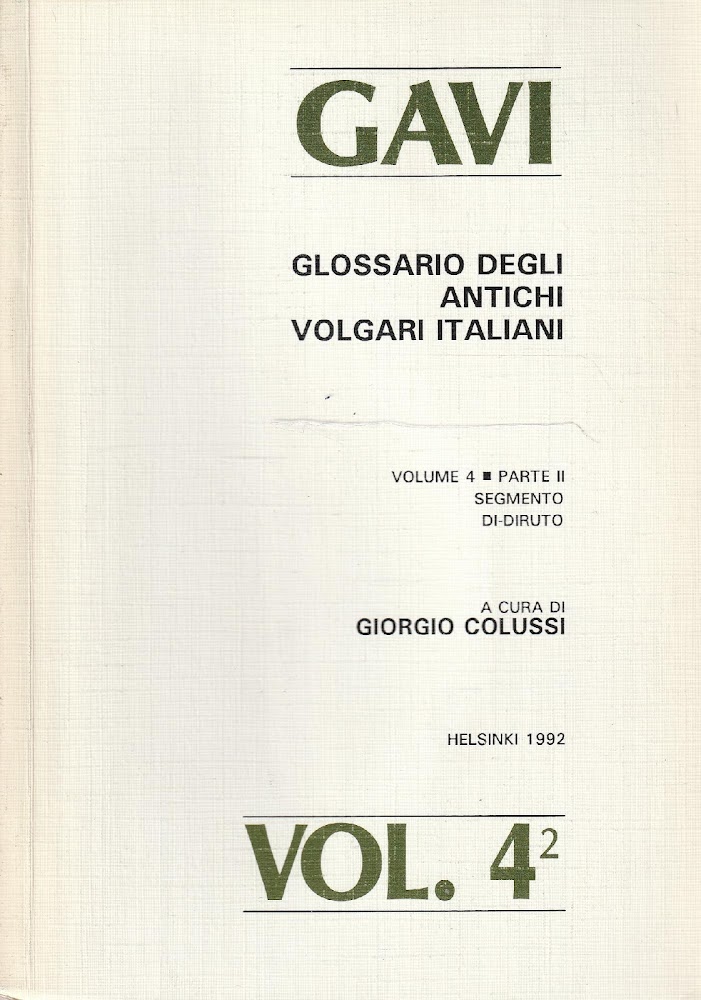 GAVI Glossario degli Antichi Volgari Italiani - Volume 4 Parte …