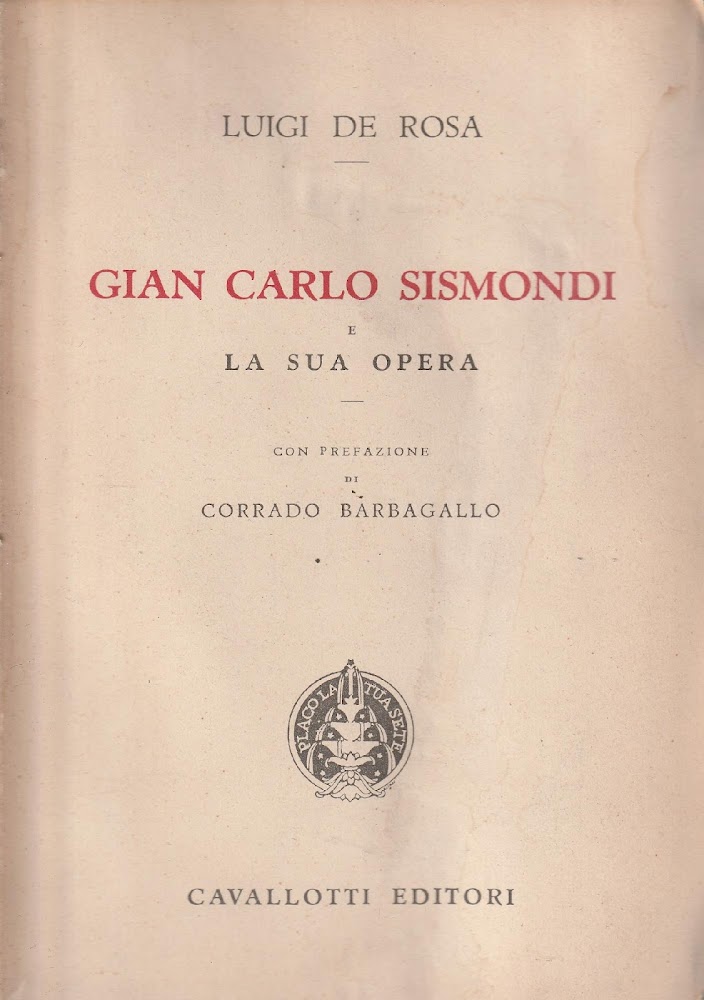 Gian Carlo Sismondi e la sua opera