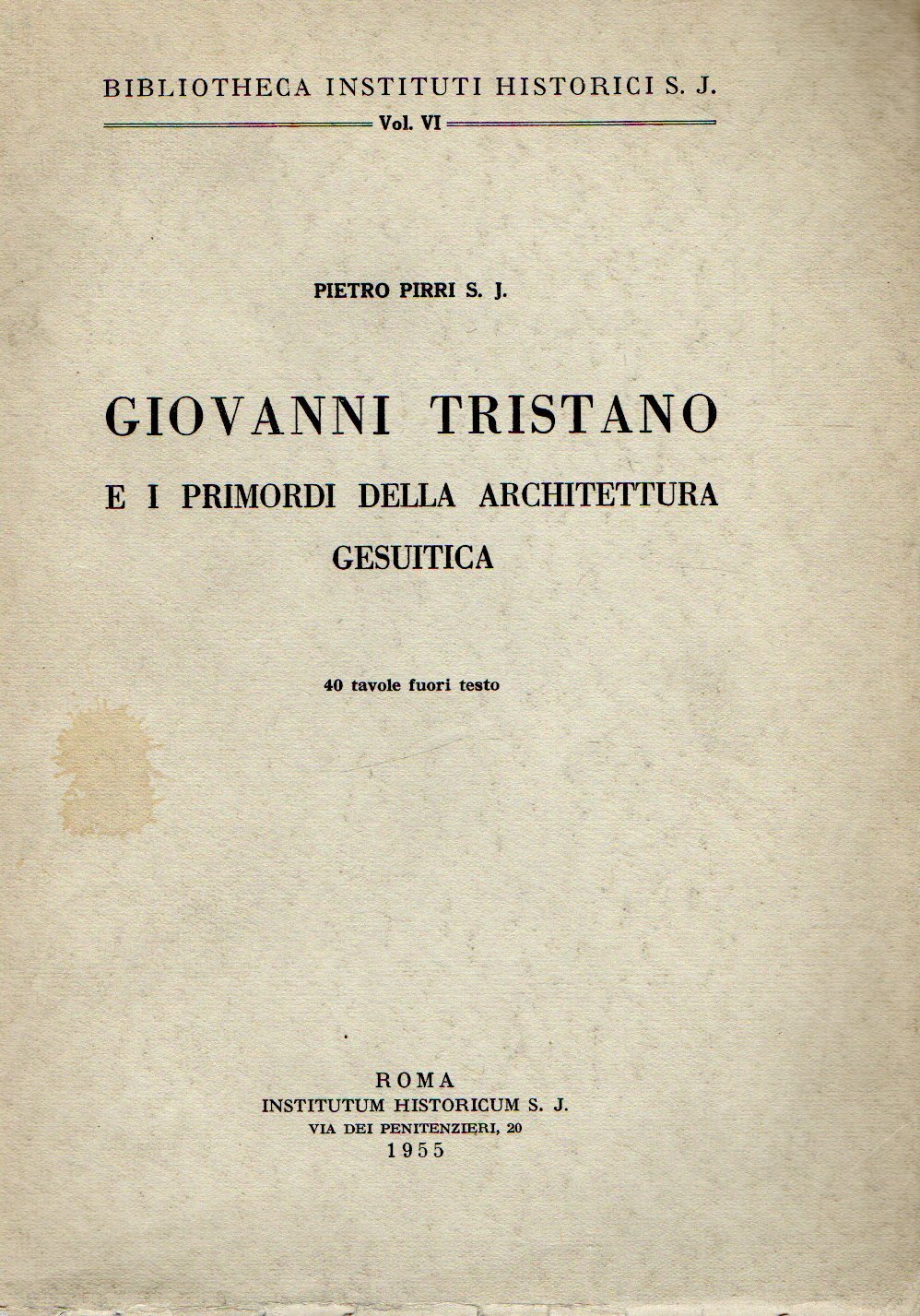 Giovanni Tristano e i primordi della architettura gesuitica