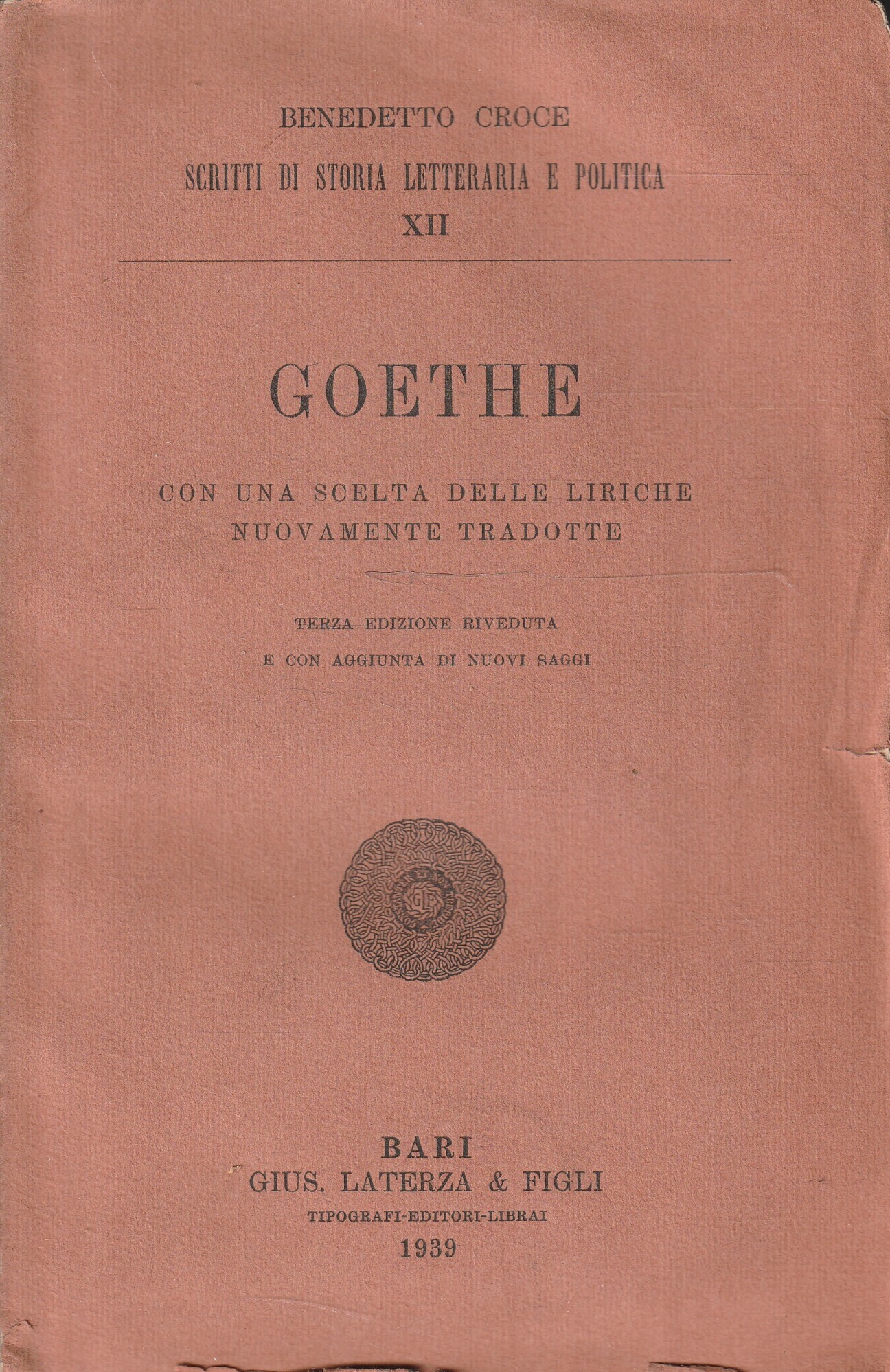 Goethe, con una scelta delle liriche nuovamente tradotte