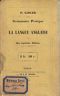 Grammaire Pratique de la langue anglaise