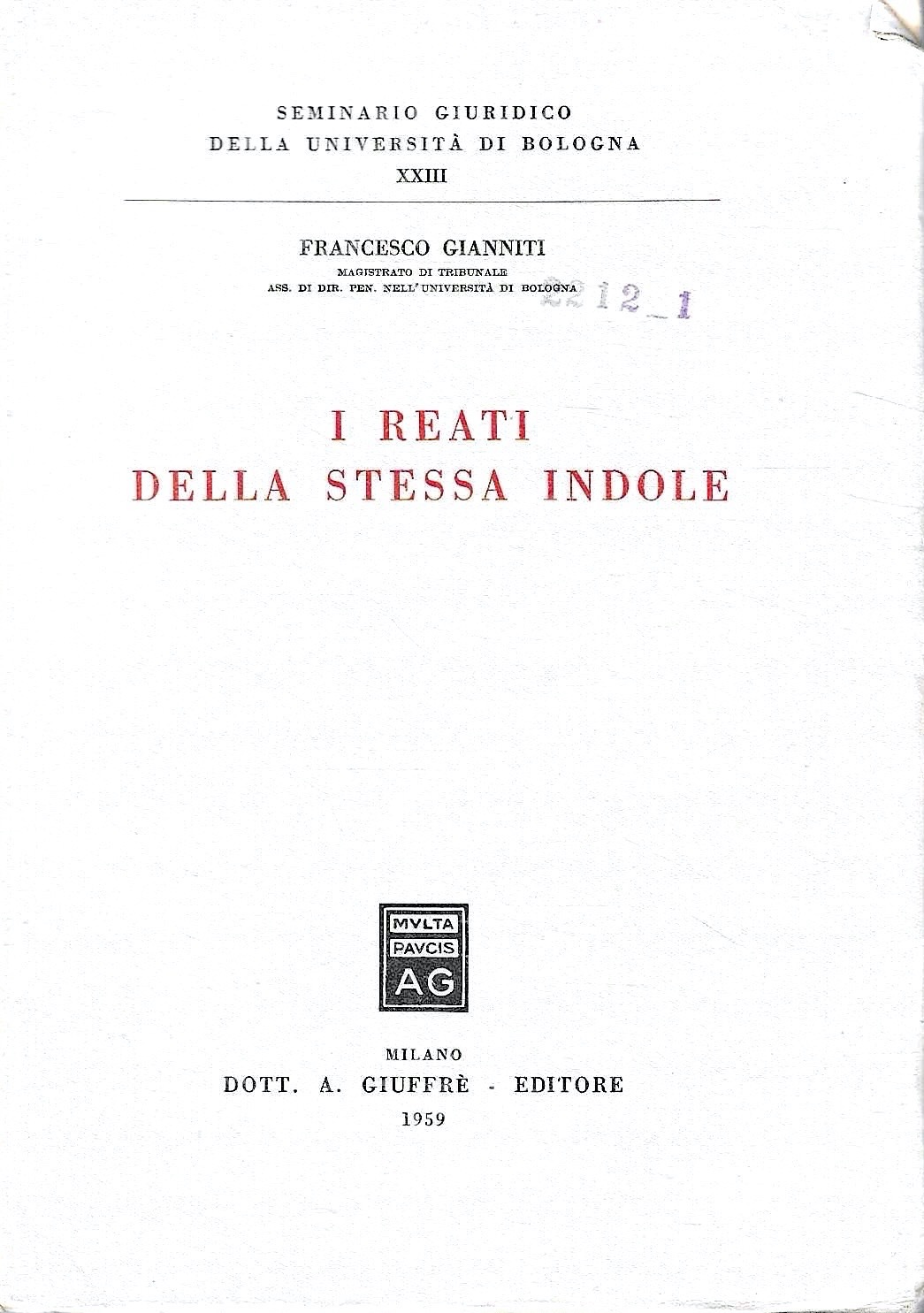 I reati della stessa indole